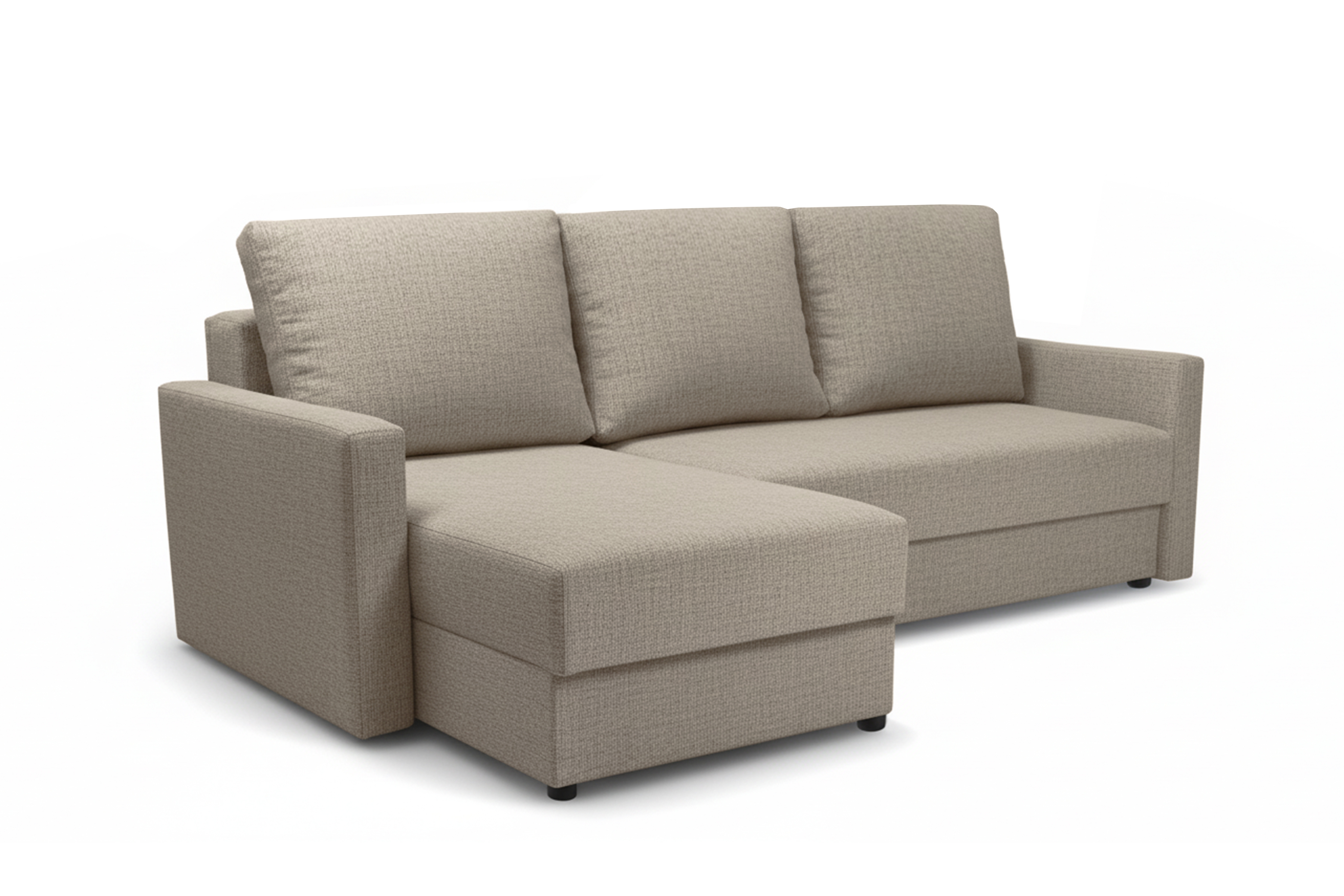 Rozkládací rohová sedačka Laveris univerzální pravá/levá - béžová tkanina Gemma 13 Rohová sedací souprava Laveris rozkladany uniwersalny prawo/levá - béžová plecionka Gemma 13