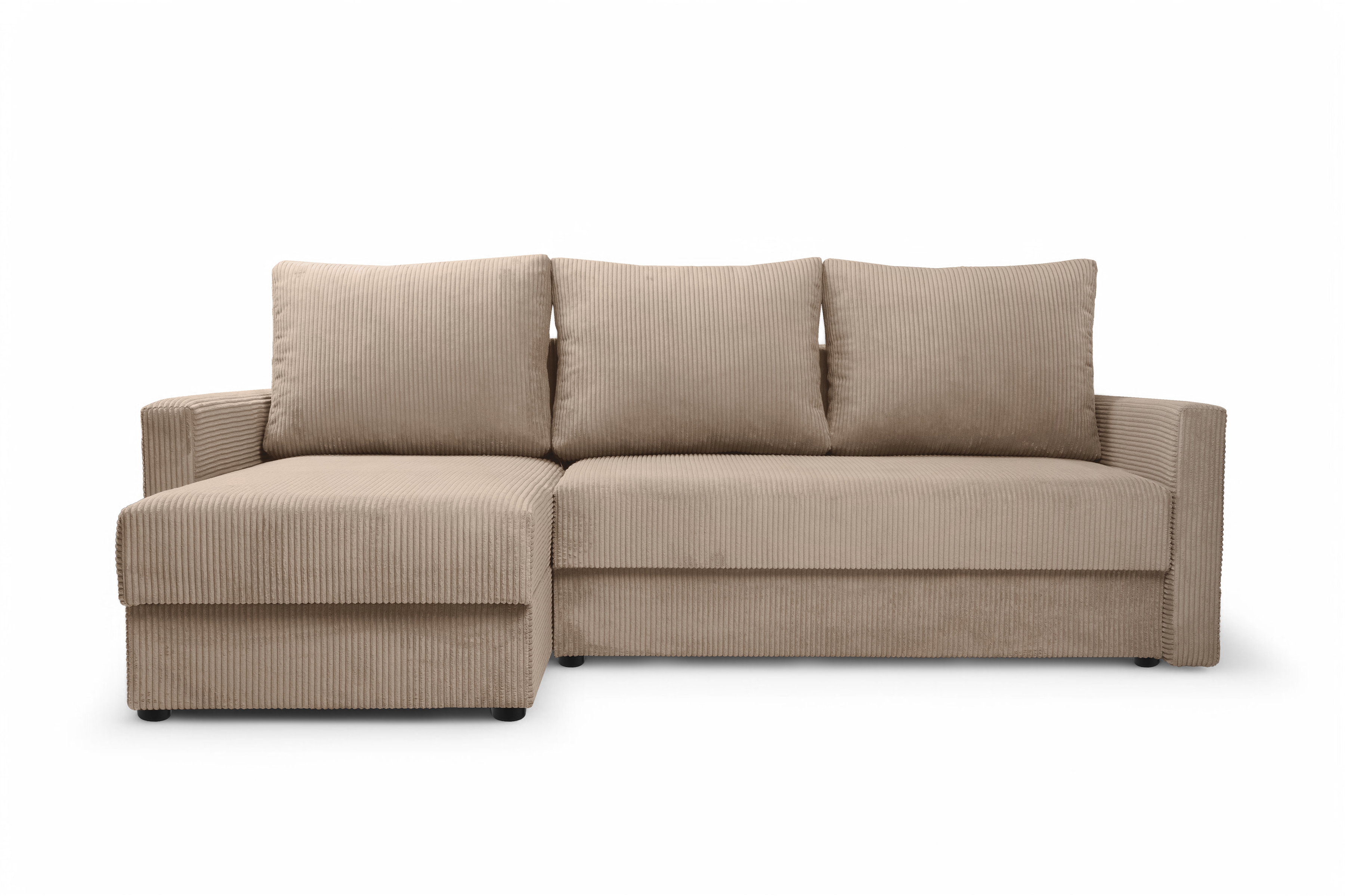 Rozkládací rohová sedací souprava Laveris - béžová Lincoln 17 Rohová sedací souprava Laveris rozkladany uniwersalny prawo/levá - béžová manšestr Lincoln 17