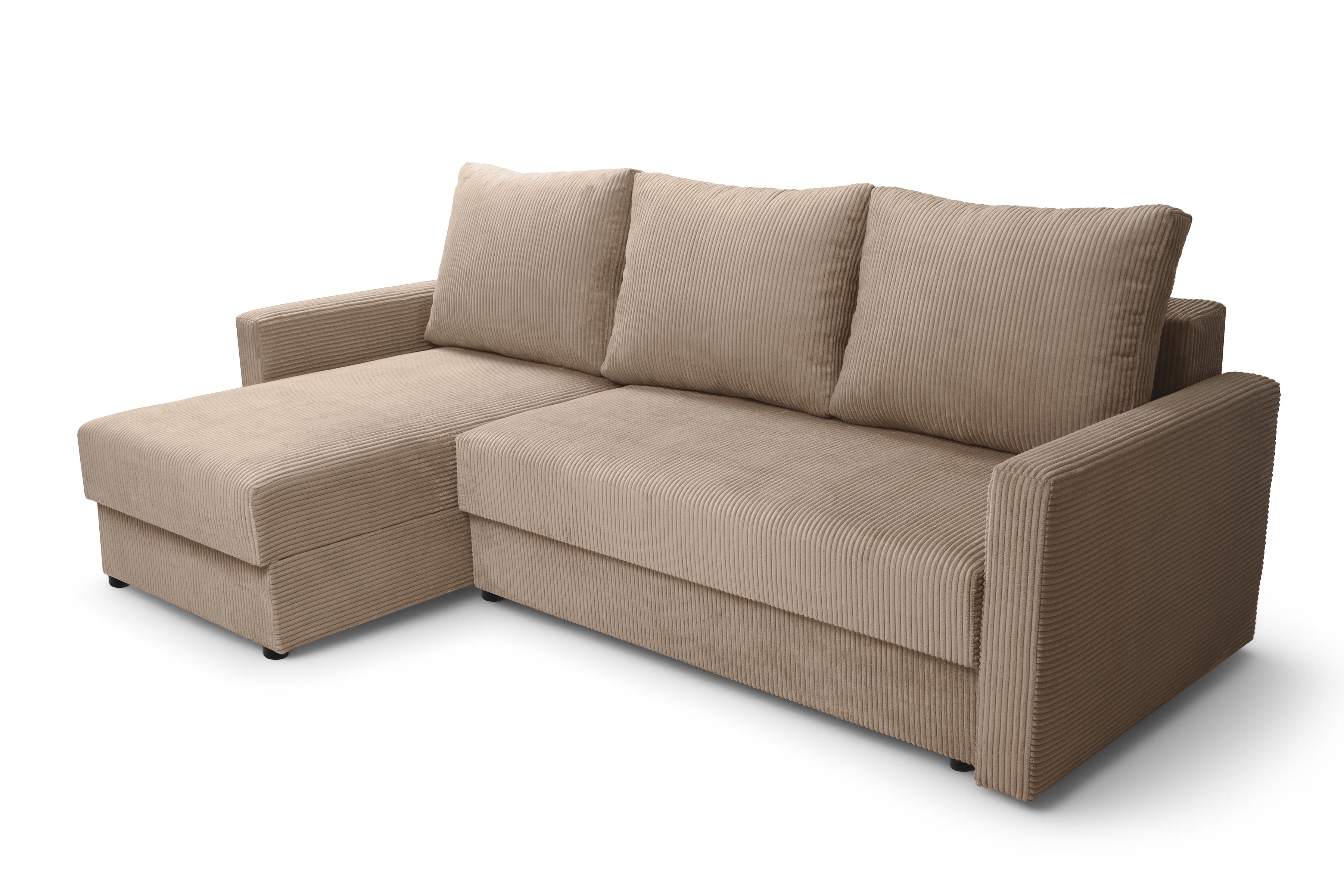 Rozkládací rohová sedací souprava Laveris - béžová Lincoln 17 Rohová sedací souprava Laveris rozkladany uniwersalny prawo/levá - béžová manšestr Lincoln 17