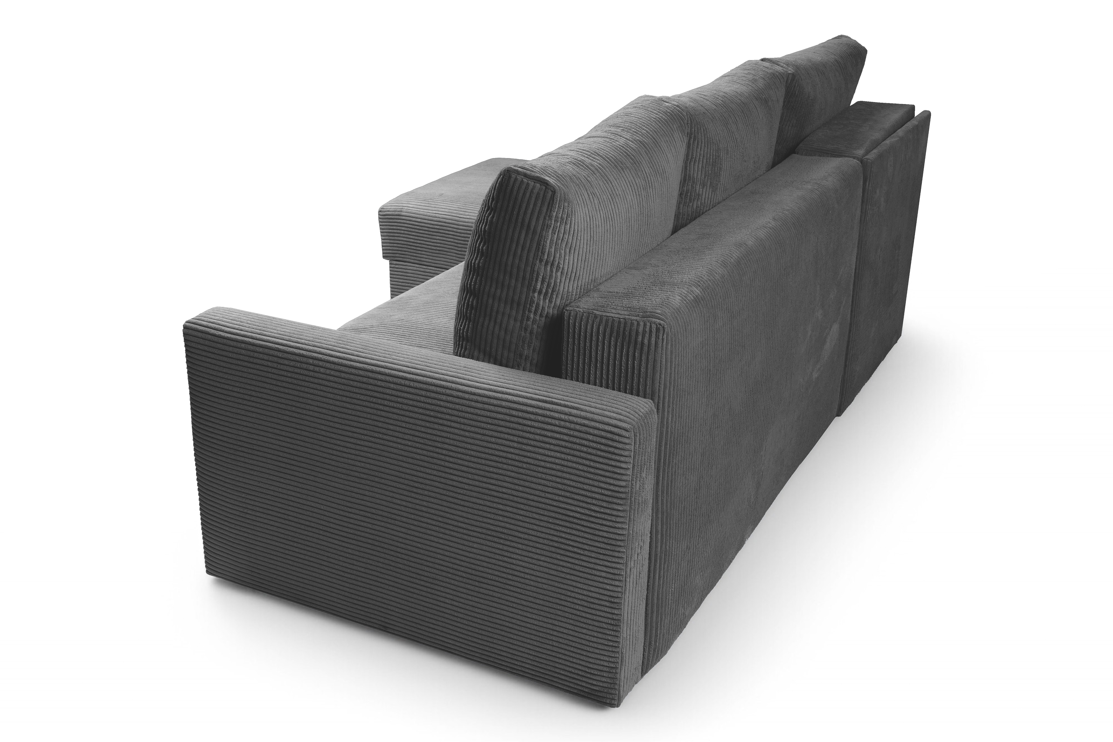 Rozkládací rohová sedací souprava Laveris - grafitová Lincoln 90 Rohová sedací souprava Laveris rozkladany uniwersalny prawo/levá - grafitová manšestr Lincoln 90