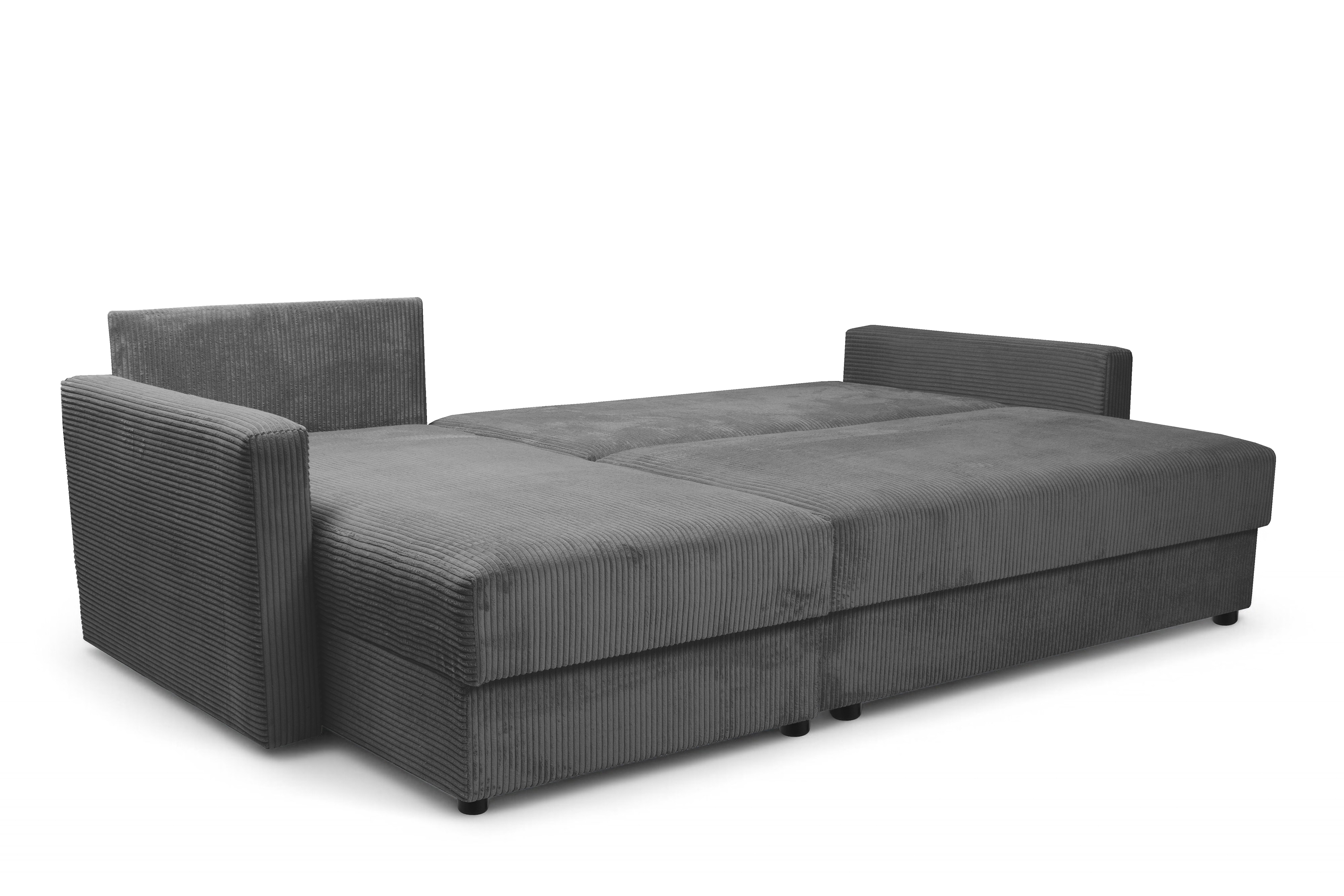 Rozkládací rohová sedací souprava Laveris - grafitová Lincoln 90 Rohová sedací souprava Laveris rozkladany uniwersalny prawo/levá - grafitová manšestr Lincoln 90