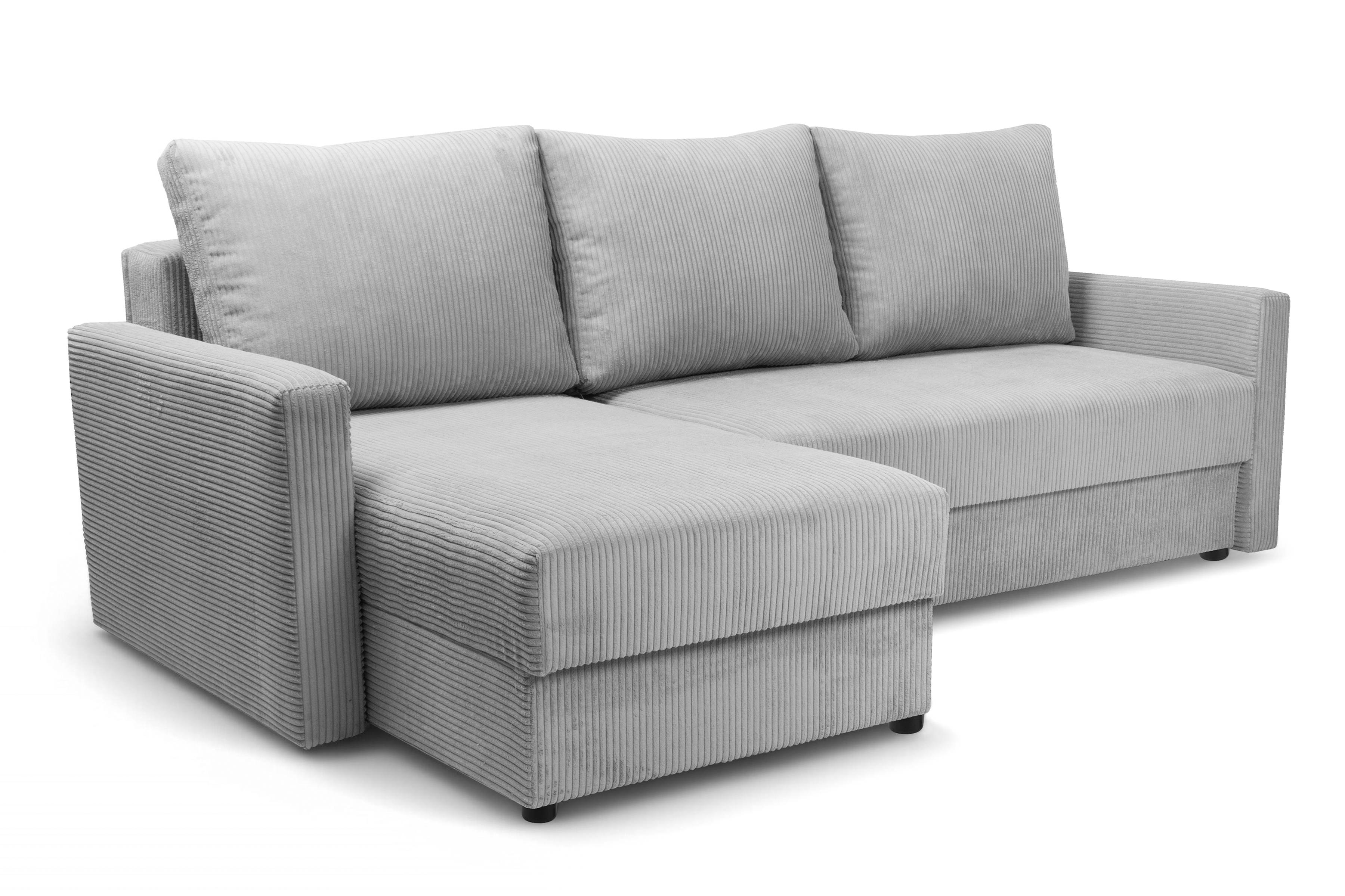 Rozkládací rohová sedací souprava Laveris - šedá Lincoln 86 Rohová sedací souprava Laveris rozkladany uniwersalny prawo/levá - šedá manšestr Lincoln 86