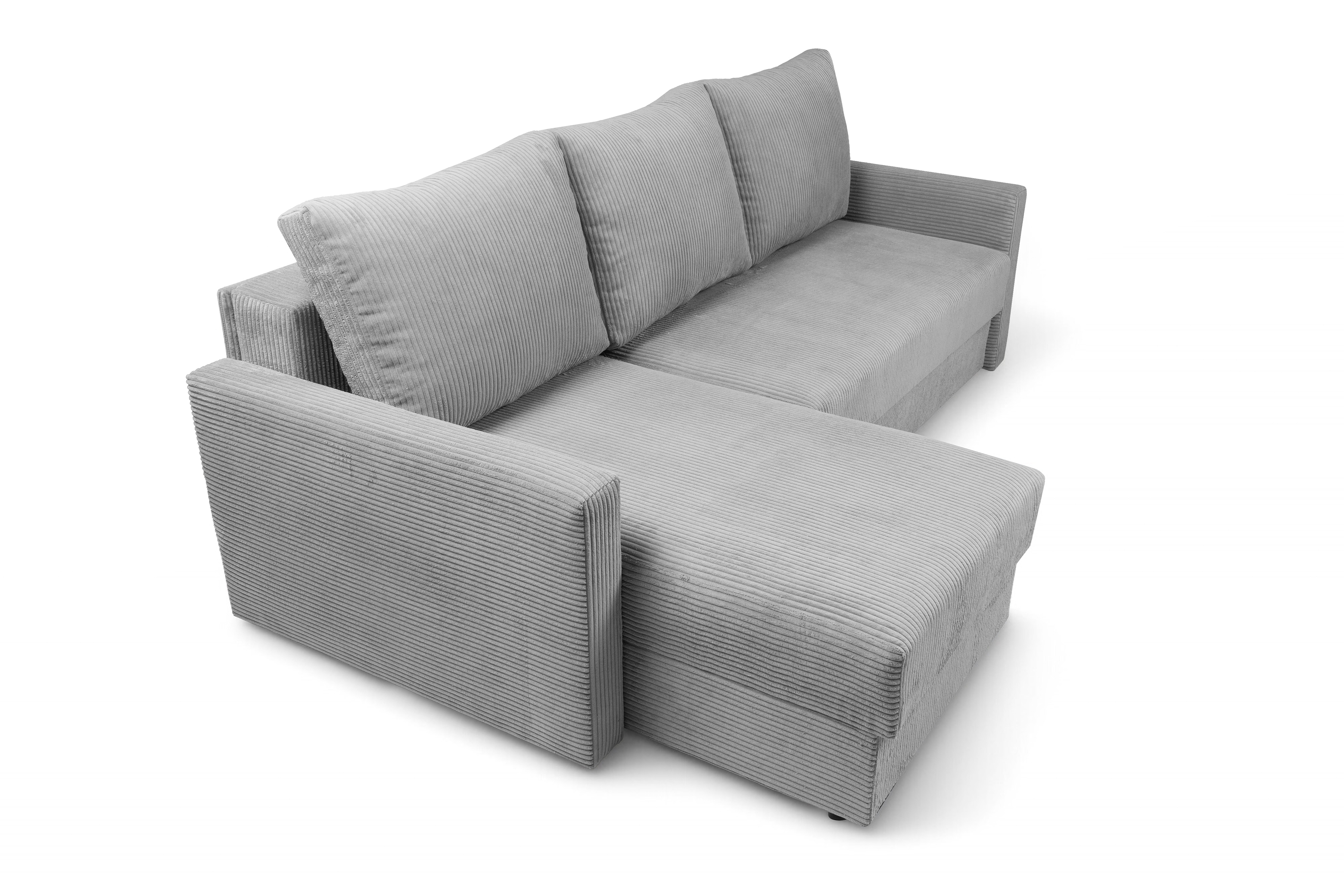 Rozkládací rohová sedací souprava Laveris - šedá Lincoln 86 Rohová sedací souprava Laveris rozkladany uniwersalny prawo/levá - šedá manšestr Lincoln 86