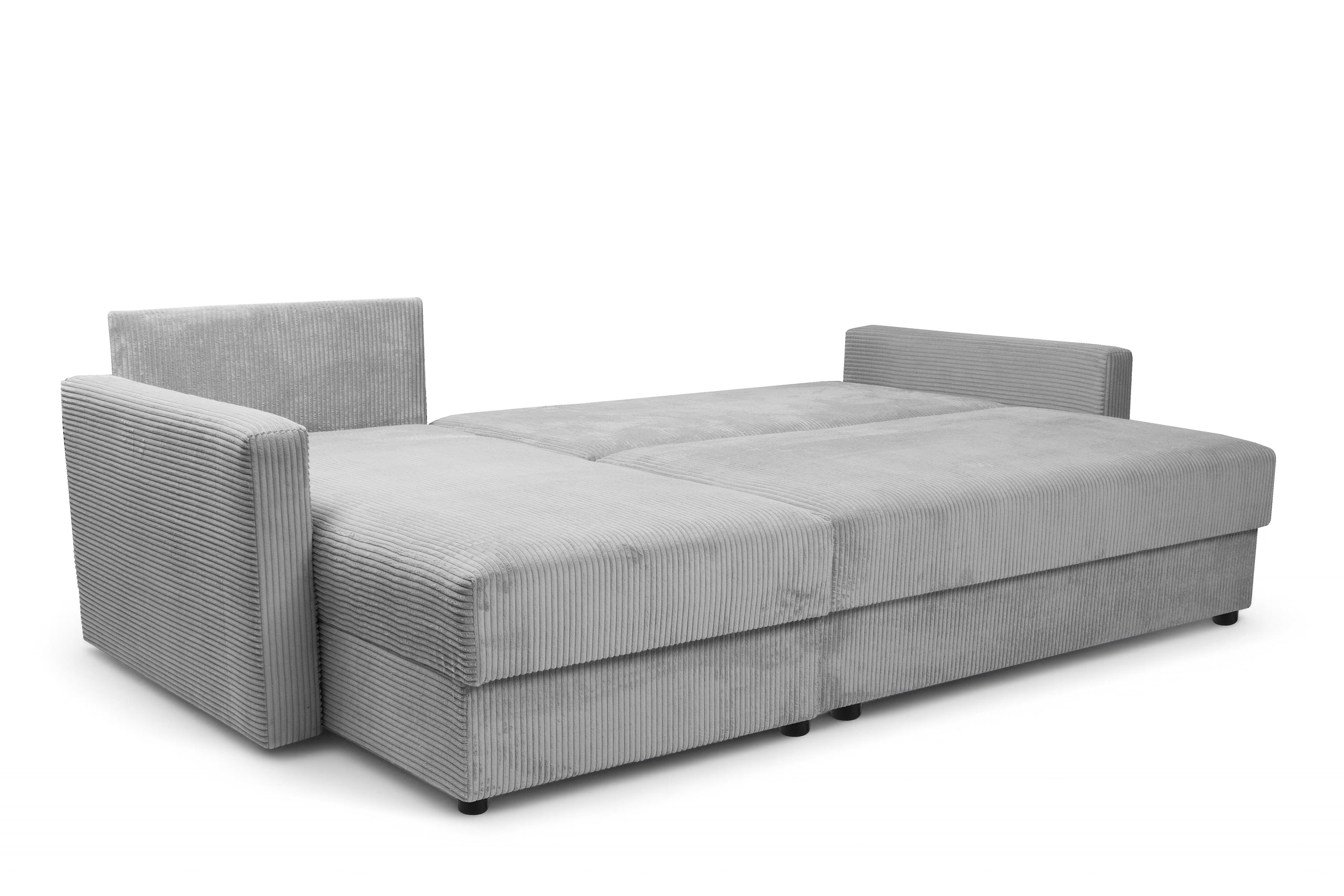 Rozkládací rohová sedací souprava Laveris - šedá Lincoln 86 Rohová sedací souprava Laveris rozkladany uniwersalny prawo/levá - šedá manšestr Lincoln 86