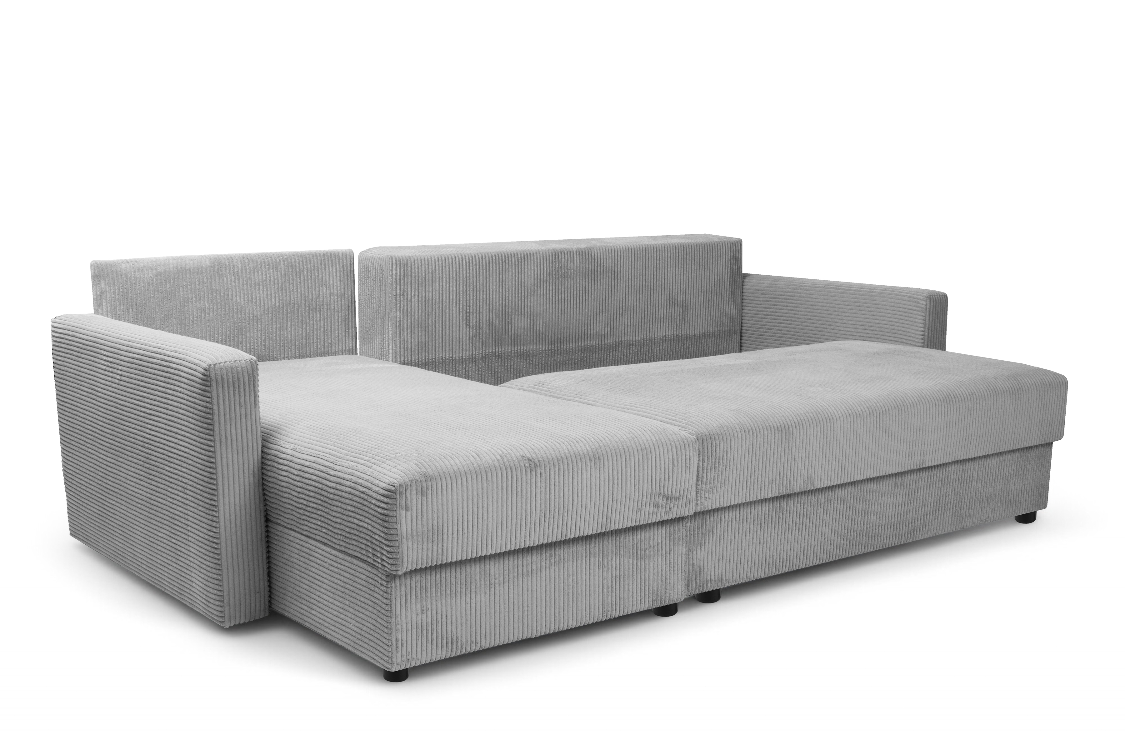 Rozkládací rohová sedací souprava Laveris - šedá Lincoln 86 Rohová sedací souprava Laveris rozkladany uniwersalny prawo/levá - šedá manšestr Lincoln 86