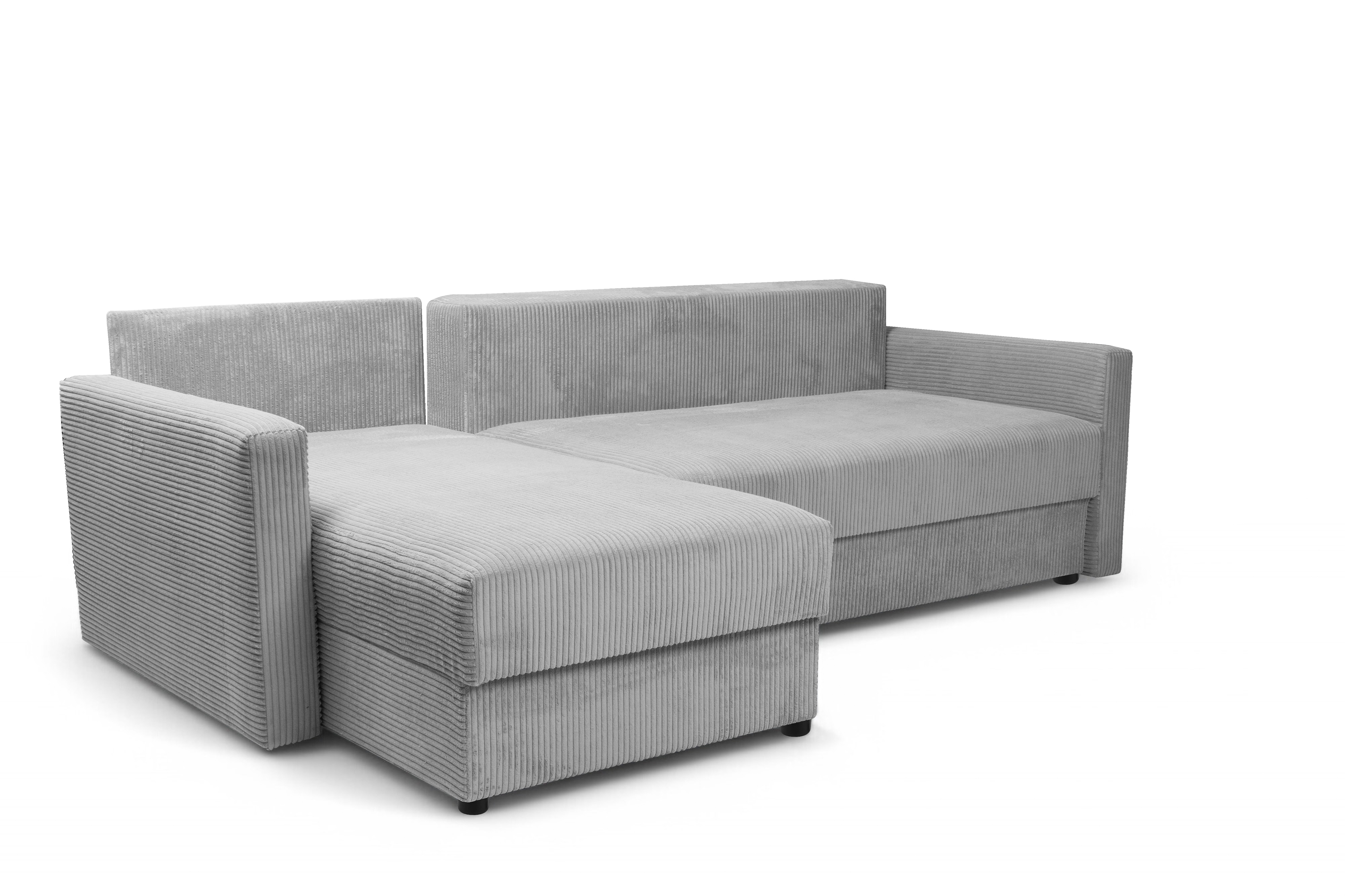 Rozkládací rohová sedací souprava Laveris - šedá Lincoln 86 Rohová sedací souprava Laveris rozkladany uniwersalny prawo/levá - šedá manšestr Lincoln 86