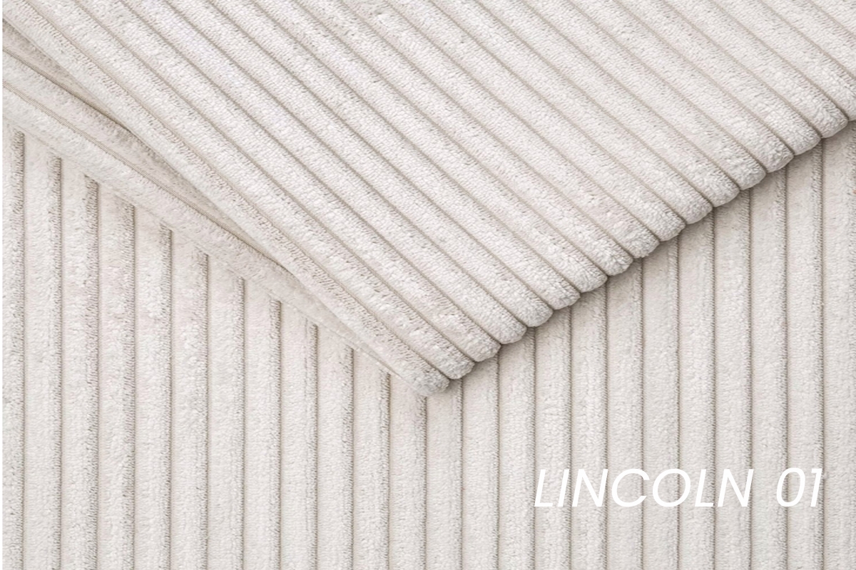 Rozkládací rohová sedací souprava Laveris - krémová Lincoln 01 Rohová sedací souprava Laveris rozkladany uniwersalny prawo/levá - Krémový manšestr Lincoln 01 