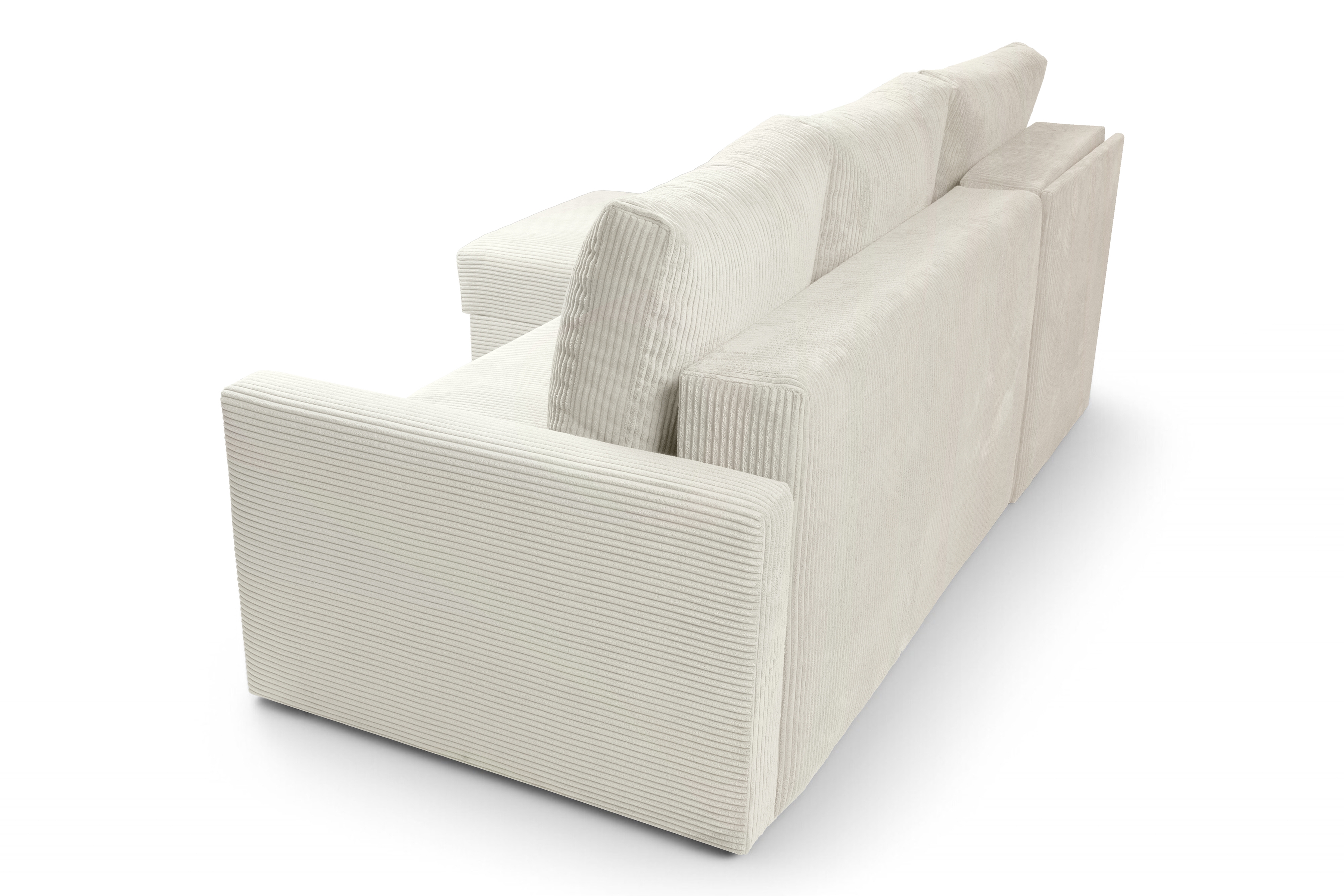 Rozkládací rohová sedací souprava Laveris - krémová Lincoln 01 Rohová sedací souprava Laveris rozkládací uniwersalny prawo/levá - Krémový manšestr Lincoln 01 