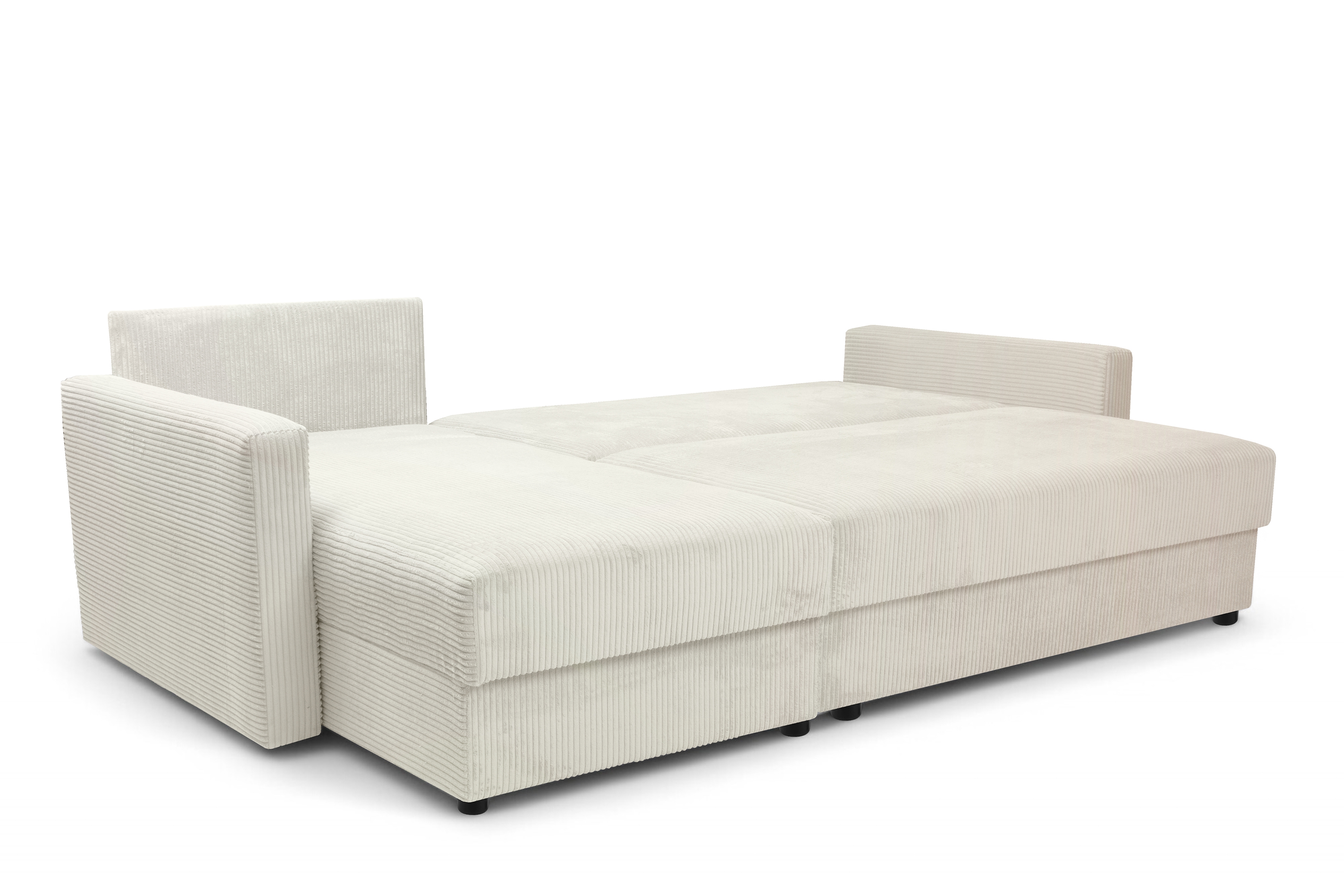 Rozkládací rohová sedací souprava Laveris - krémová Lincoln 01 Rohová sedací souprava Laveris rozkládací uniwersalny prawo/levá - Krémový manšestr Lincoln 01 