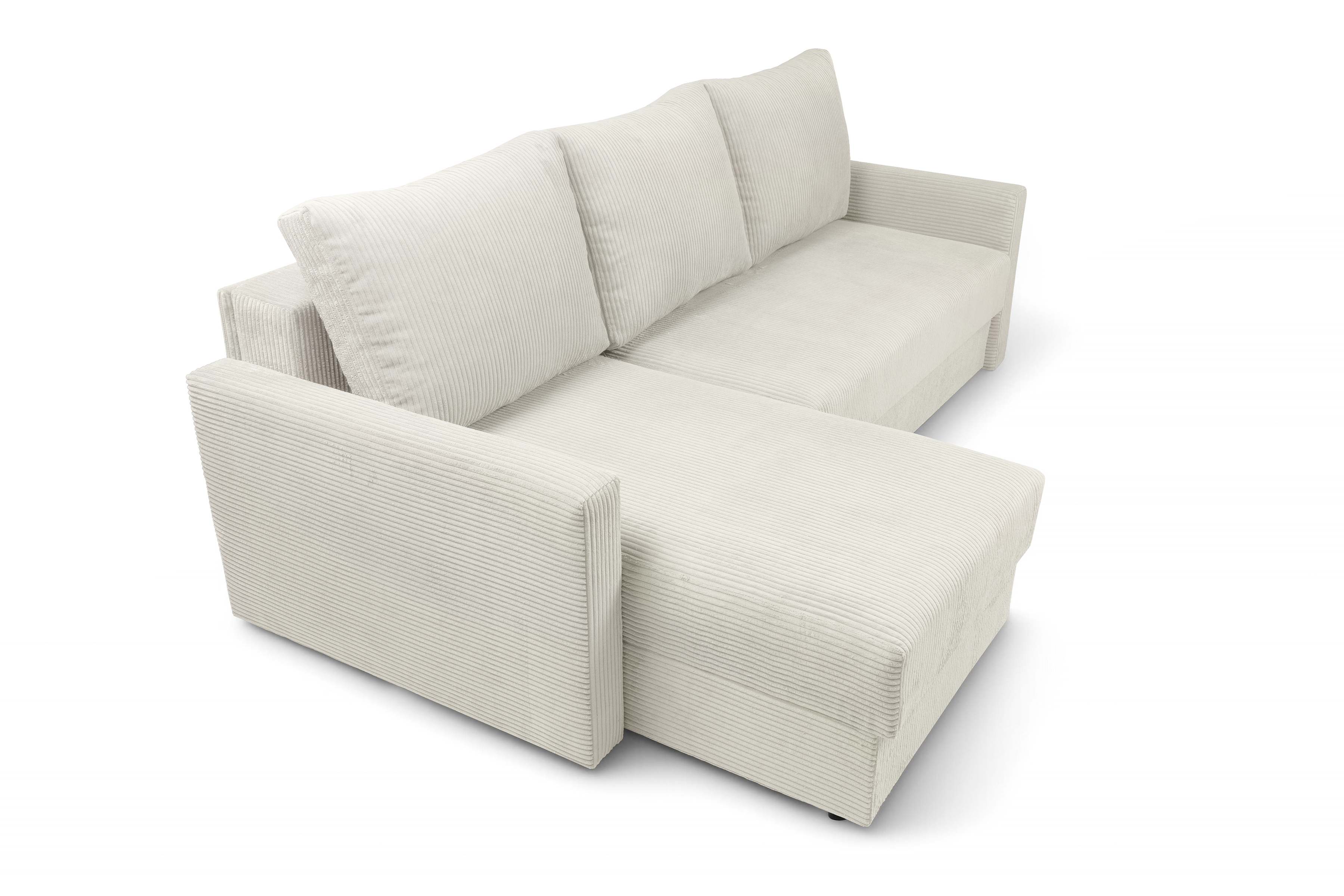 Rozkládací rohová sedací souprava Laveris - krémová Lincoln 01 Rohová sedací souprava Laveris rozkládací uniwersalny prawo/levá - Krémový manšestr Lincoln 01 