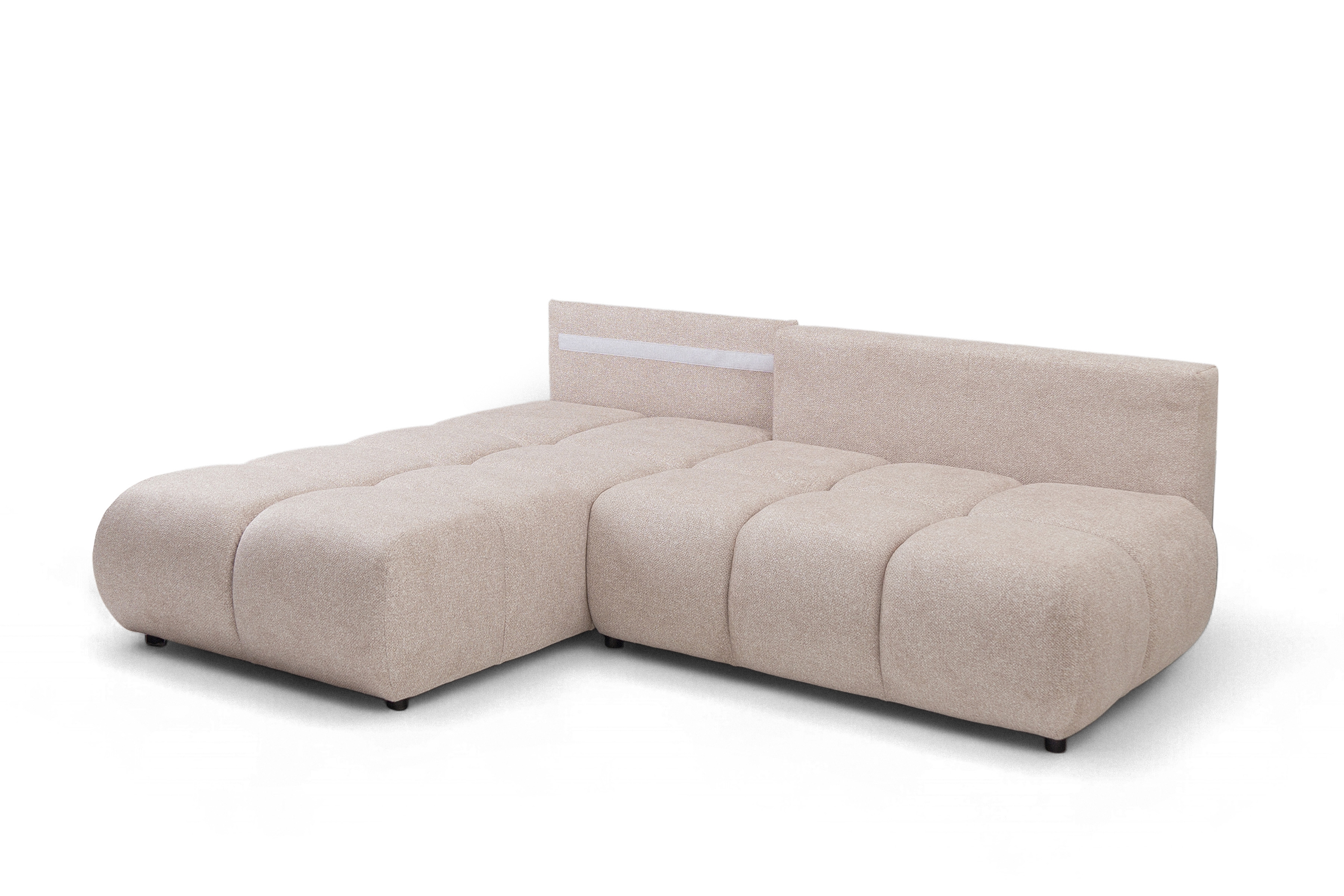 Rohová sedačka Lerio ľavostranná s rozkladom na spanie - svetlobéžová hydrofóbna látka Blur 02 Rohová sedacia súprava Lerio Ľavá strana s funkciou spánku - jasno Béžová dzianina hydrofobowa Blur 02