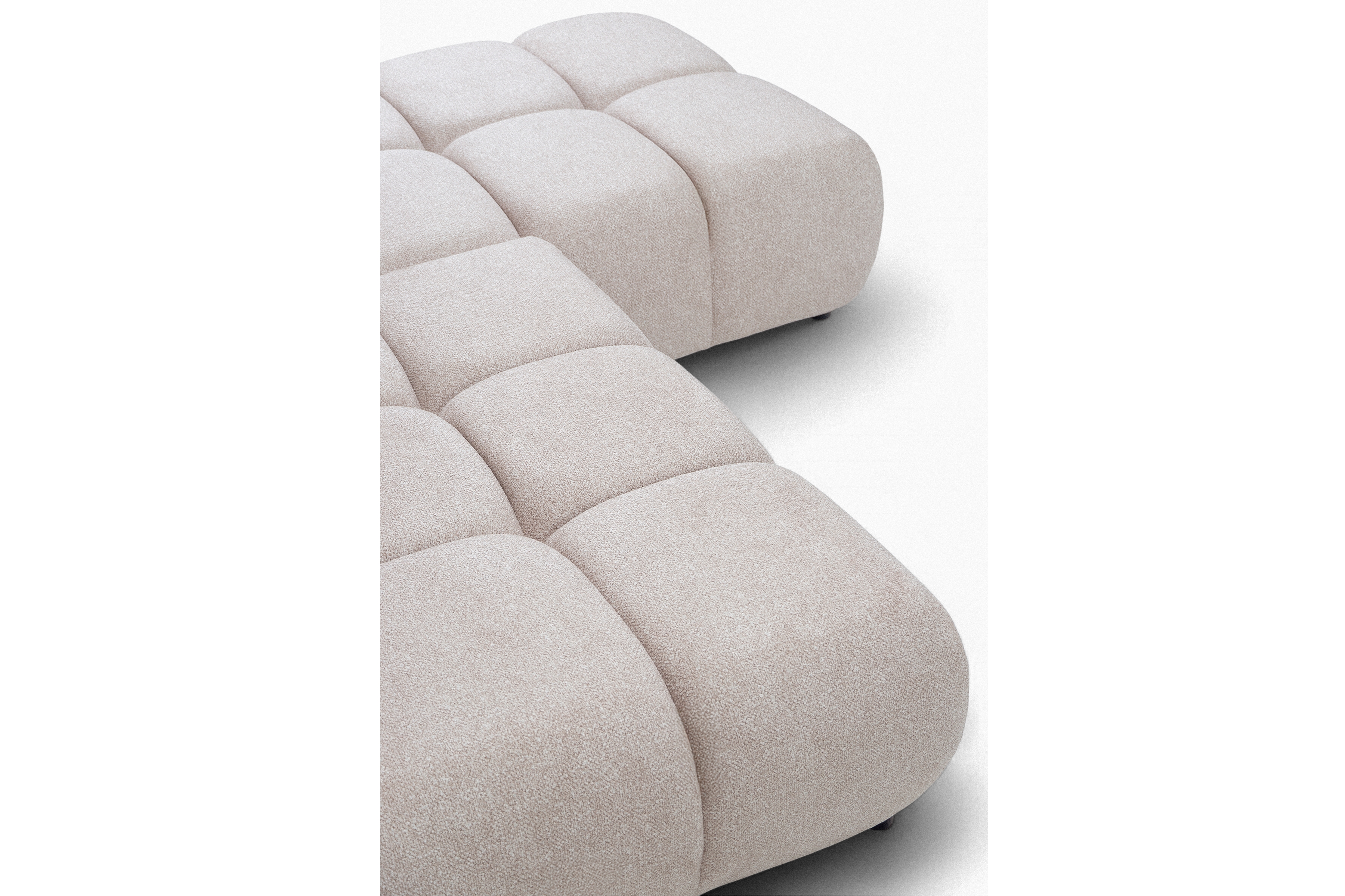 Rohová sedačka Lerio ľavostranná s rozkladom na spanie - svetlobéžová hydrofóbna látka Blur 02 Rohová sedacia súprava Lerio Ľavá strana s funkciou spánku - jasno Béžová dzianina hydrofobowa Blur 02