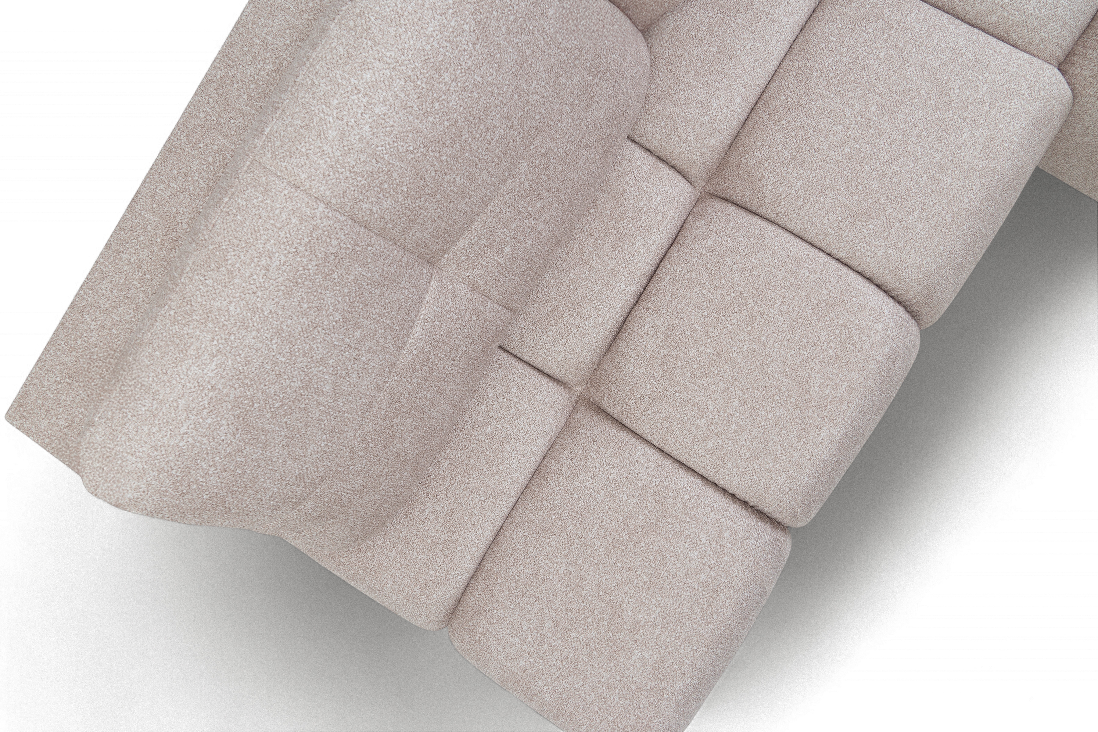 Rohová sedačka Lerio s rozkládací funkcí - světle béžová hydrofobní tkanina Blur 02 Rohová sedací souprava Lerio rozkládací - jasno béžová Pletenina hydrofobowa Blur 02