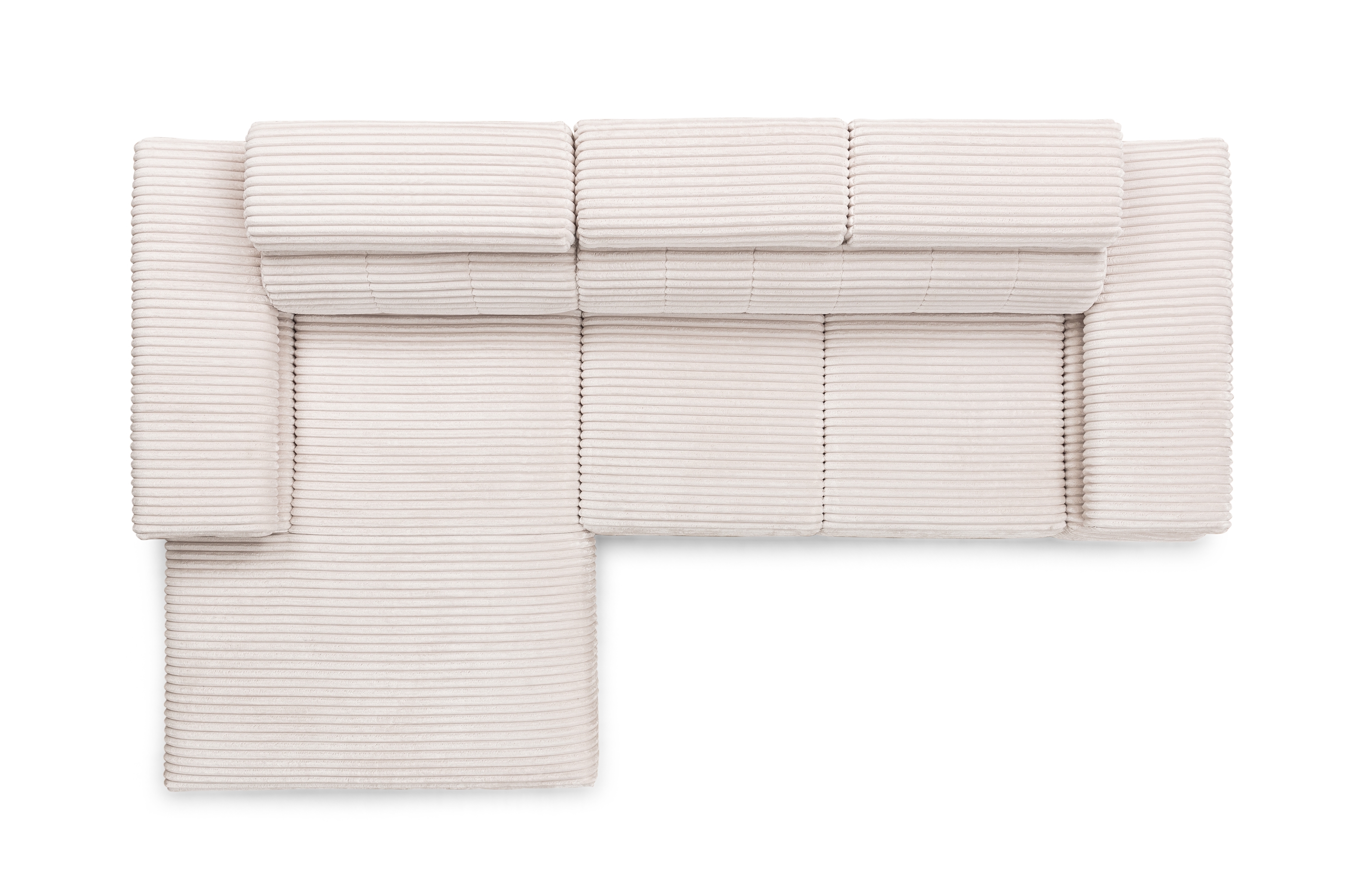 Rohová sedačka Taloria Mini s el. výsuvným sedadlom ľavá - béžový plyš Tilia 01 / zlaté nožičky Rohová sedacia súprava Ľavá strana Taloria Mini - Tilia 01, nožičky zlote