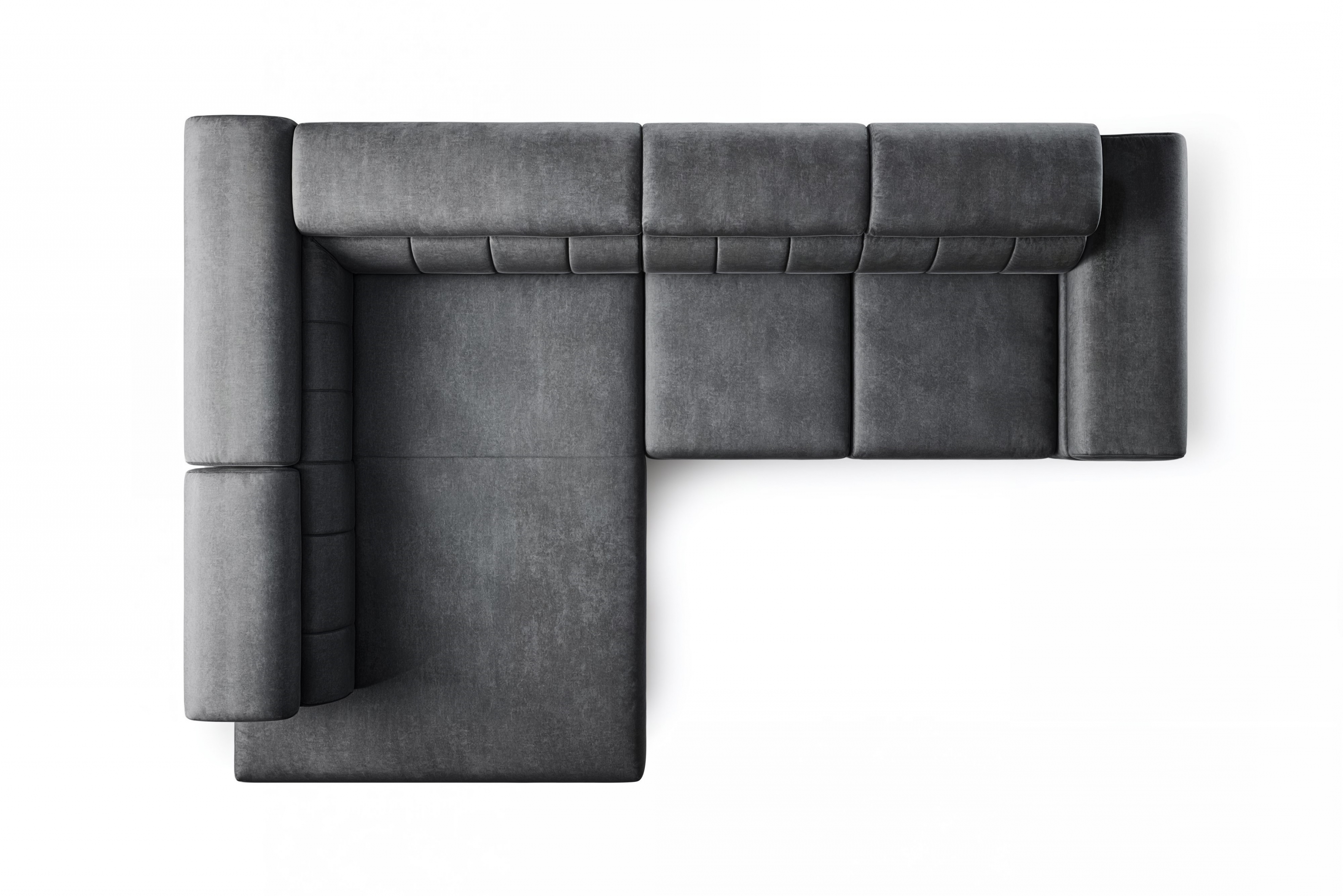 Rohová sedačka Taloria L s el. výsuvným sedadlom ľavá - grafitový ľahkočistiaci zamat Zetta 305 / čierne nožičky Rohová sedacia súprava Ľavá strana Taloria L - Zetta 305, nožičky čierny