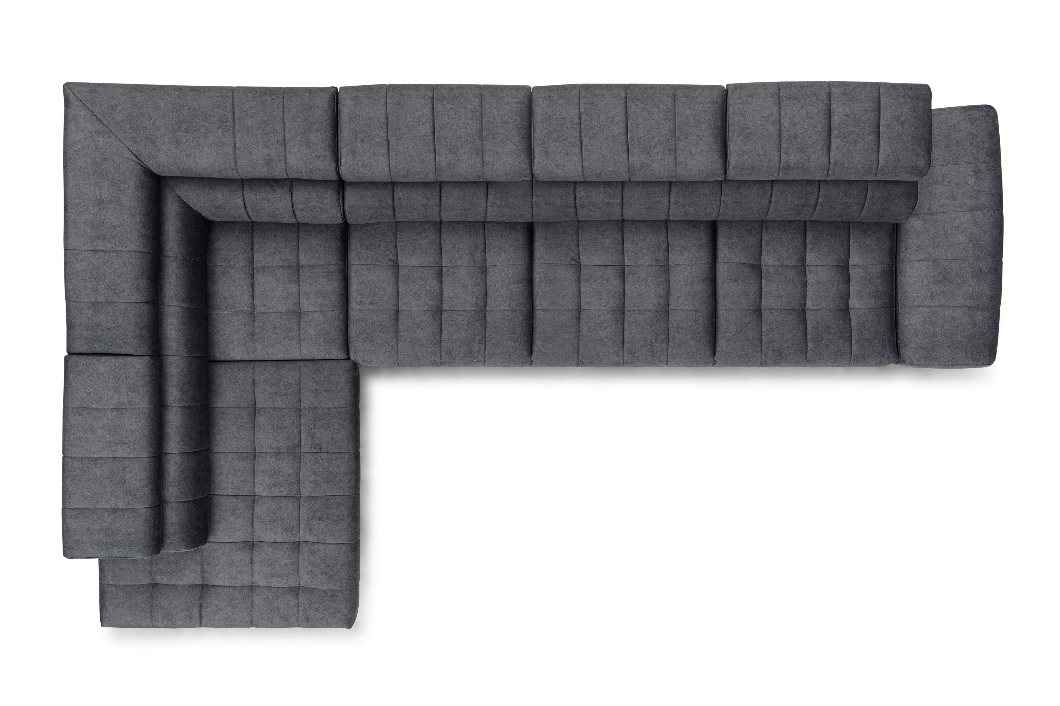 Rozkládací rohová sedací souprava Valoris Maxi levá - grafitová Zetta 305 Rohová sedací souprava levá Valoris Maxi rozkládací - grafitová samet hydrofobní  Zetta 305