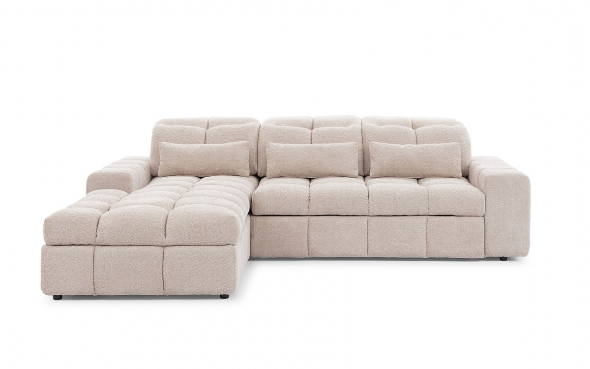 Rohová sedacia súprava Magnelio Mini ľavá elektrická s rozkladacou funkciou - béžová bouclé Catch Me 02 Rohová sedacia súprava Ľavá strana s elektricky výsuvným sedákem i funkcja spania Magnelio Mini - Béžová boucla Catch Me 02