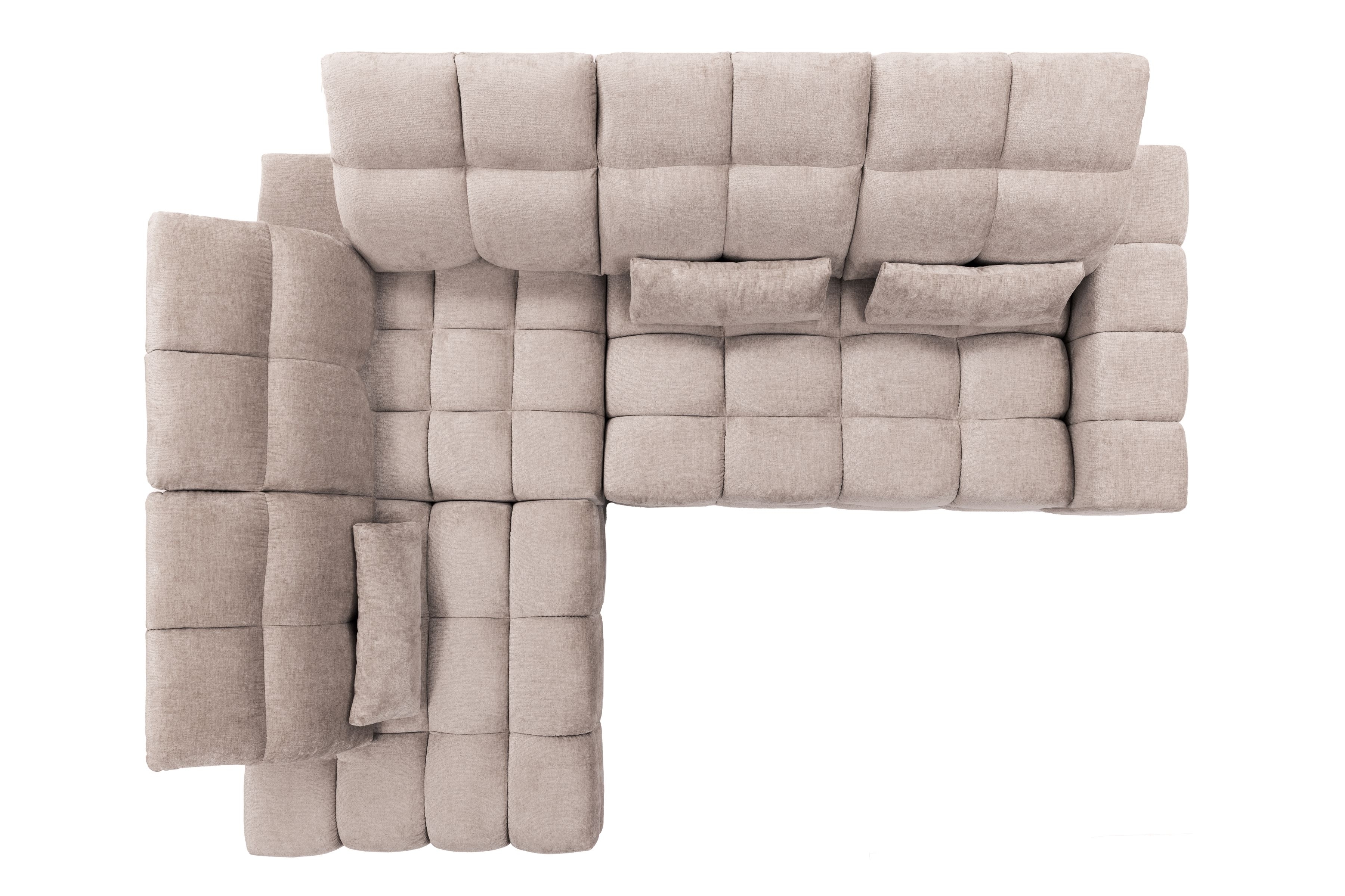 Rohová pohovka Magnelio Prestige L levá s elektrickým výsuvem sedáku - béžový szenil Perfect Harmony 07 Rohová sedací souprava levá Magnelio Prestige L z elektricky wysuwanym sedadlem - béžová šenil Perfect harmony 07