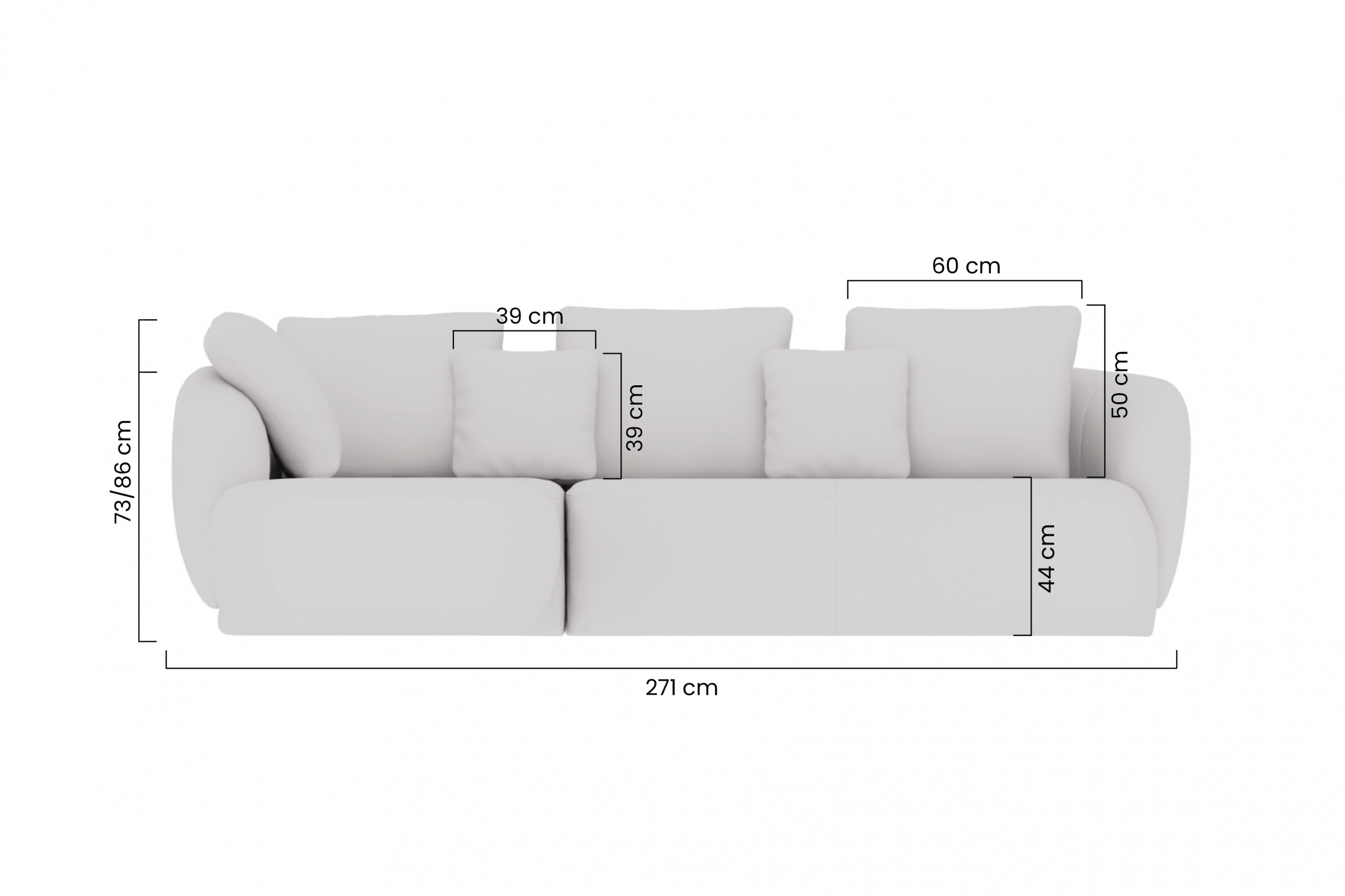 Rohová sedacia súprava Finezal 2P+OTZL ľavá - béžová žinylka Tender Way 04  Rohová sedacia súprava Ľavá strana do obývacej izby Finezal 2P+OTZL - tmavý béžový šenil Tender Way 04 