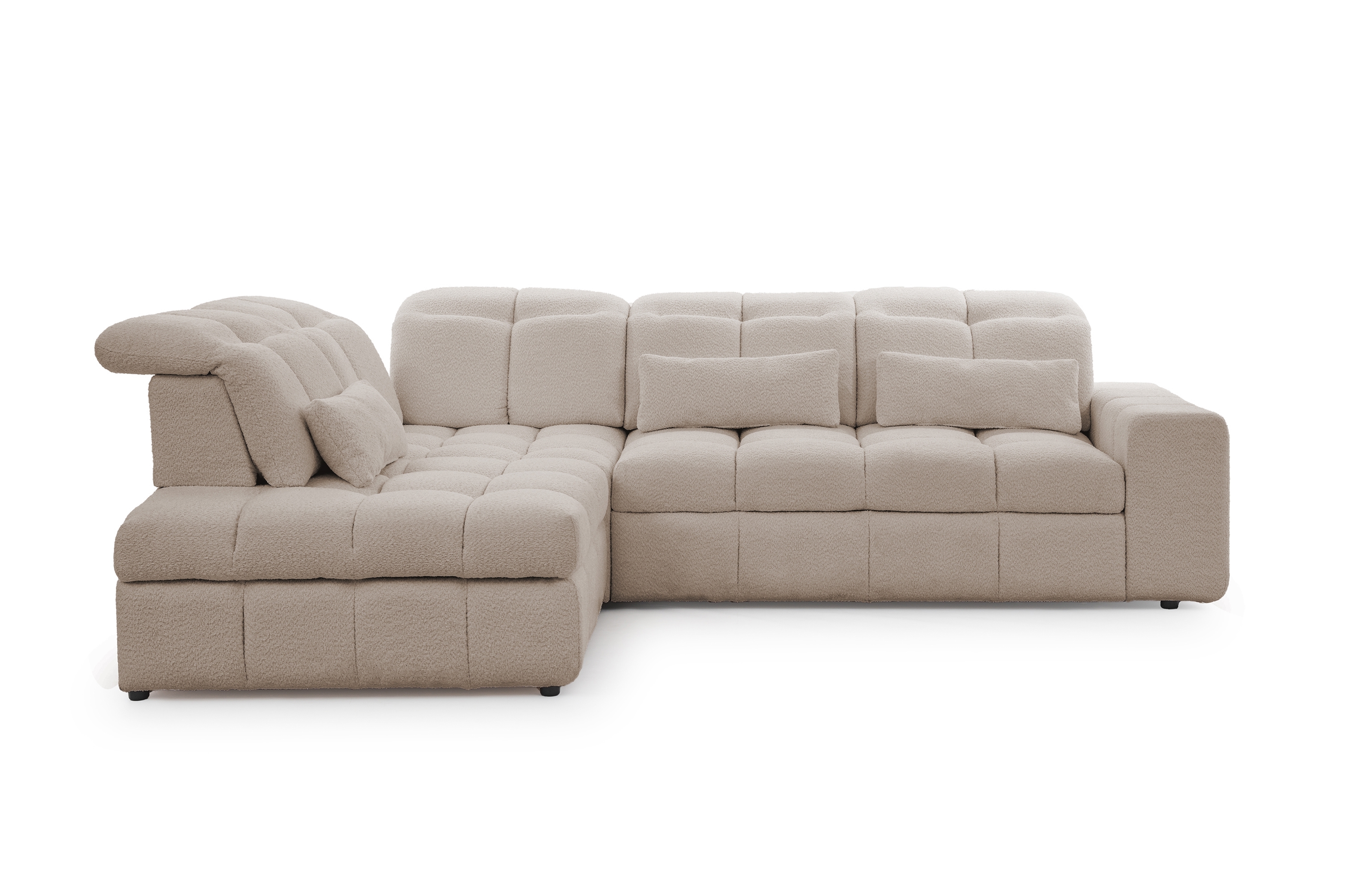 Rozkladacia rohová sedačka Magnelio L ľavá s el. výsuvom - béžové buklé Catch Me 02 Rohová sedacia súprava Ľavá strana rozkladany s elektricky výsuvným sedákem Magnelio L - Béžová boucle Catch me 2