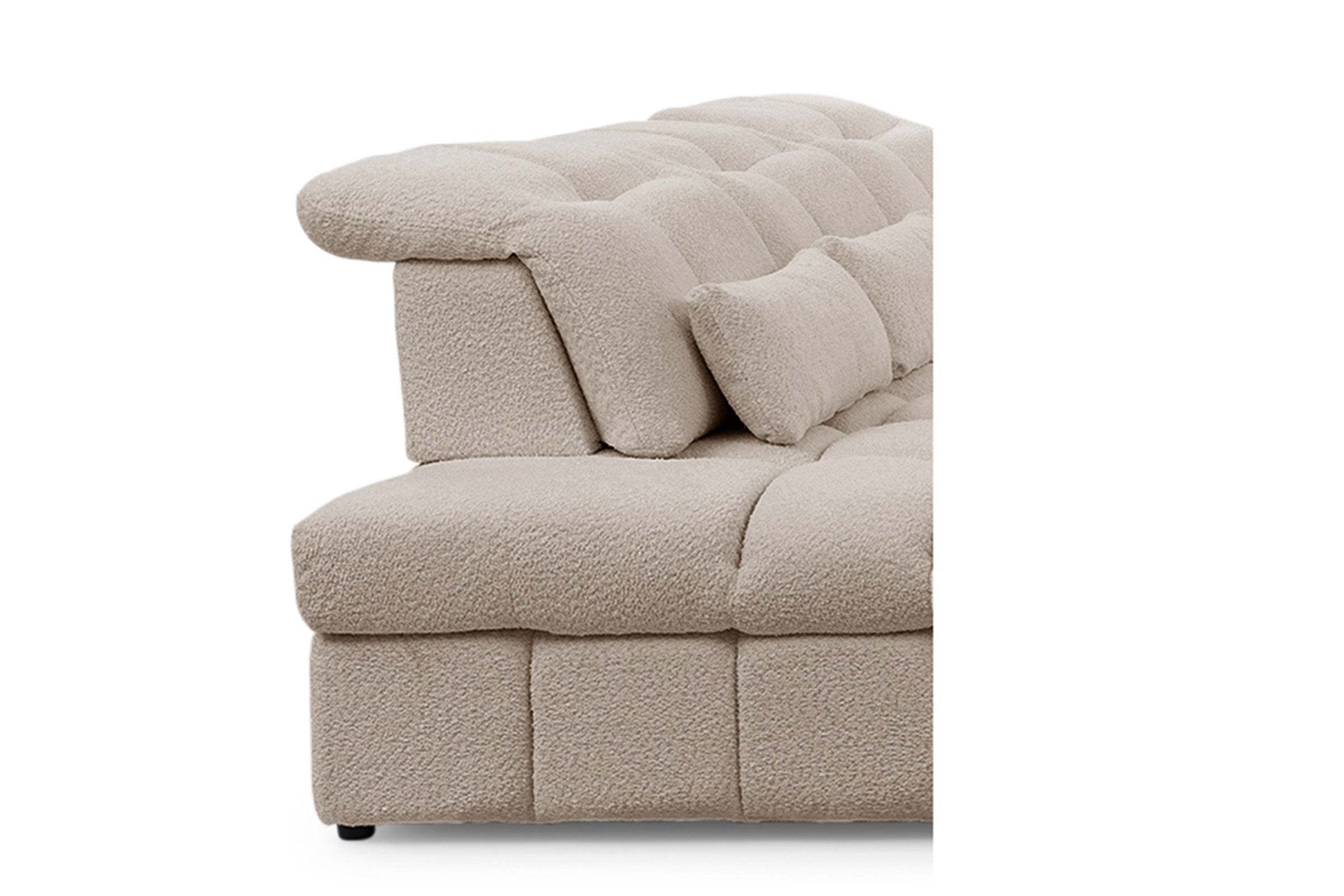 Elektrický rozkládací rohový gauč Magnelio U II levý - béžová bouclé Catch Me 2 Rohová sedací souprava Strana levá rozkládací z elektricky wysuwanym sedadlem Magnelio U II - Béžová boucle Catch me 2 