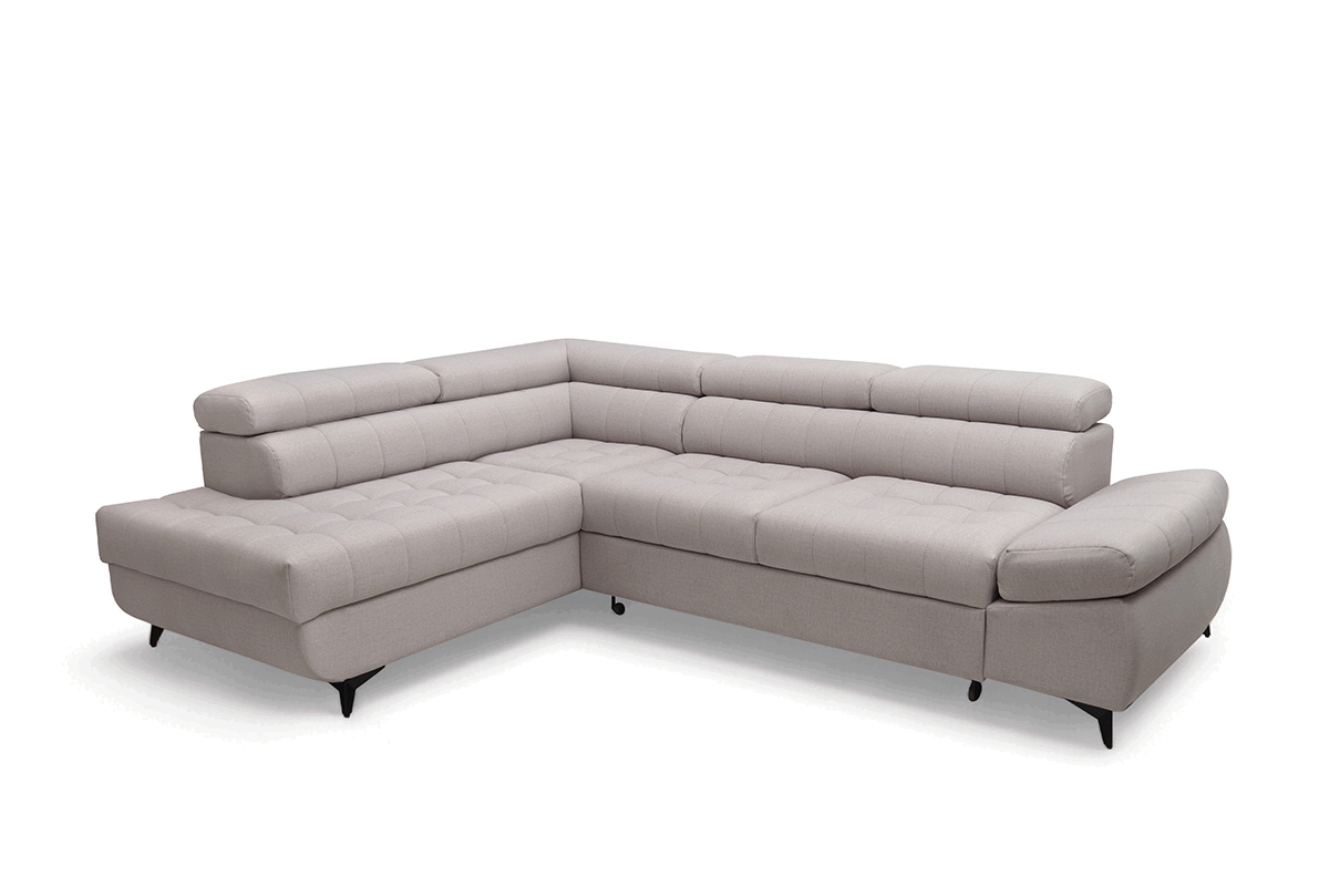 Rohová sedacia súprava Valoris L ľavá s funkciou spania - béžová látka Maya 01 Rohová sedacia súprava Ľavá strana Valoris L s funkciou spánku - Béžová látka Maya 01