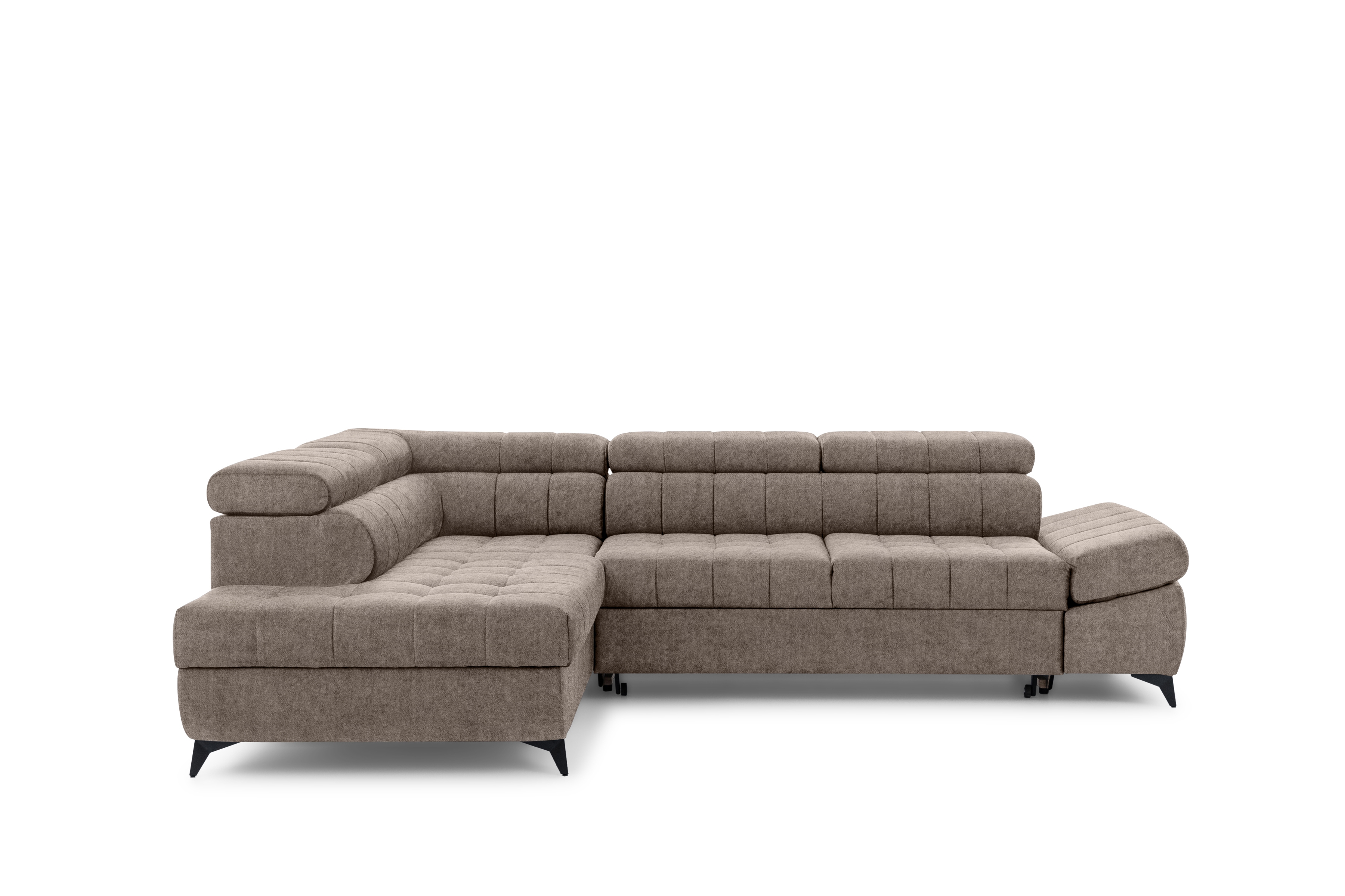 Rozkládací rohová sedací souprava Valoris L levá - béžová Vogue 4 Rohová sedací souprava levá Valoris L rozkládací - béžová samet hydrofobní  Vogue 4