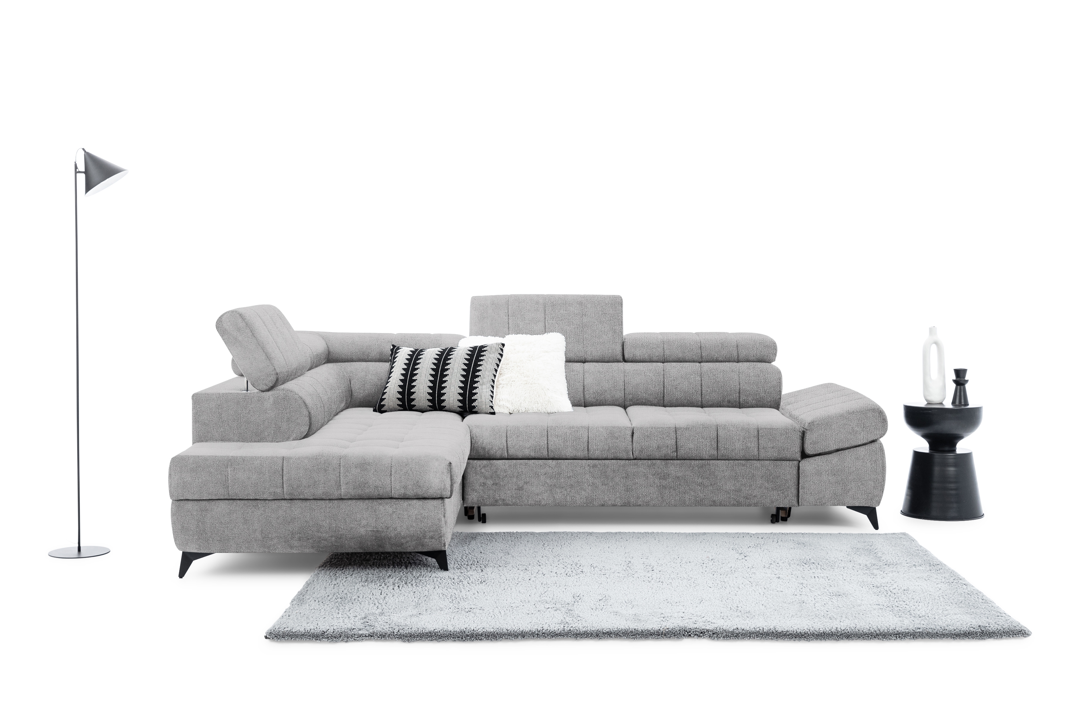 Rohová sedacia súprava Valoris L ľavá s funkciou spania - sivý šenil Perfect Harmony 80 Rohová sedacia súprava Ľavá strana Valoris L s funkciou spania - šedý šenil Perfect Harmony 80