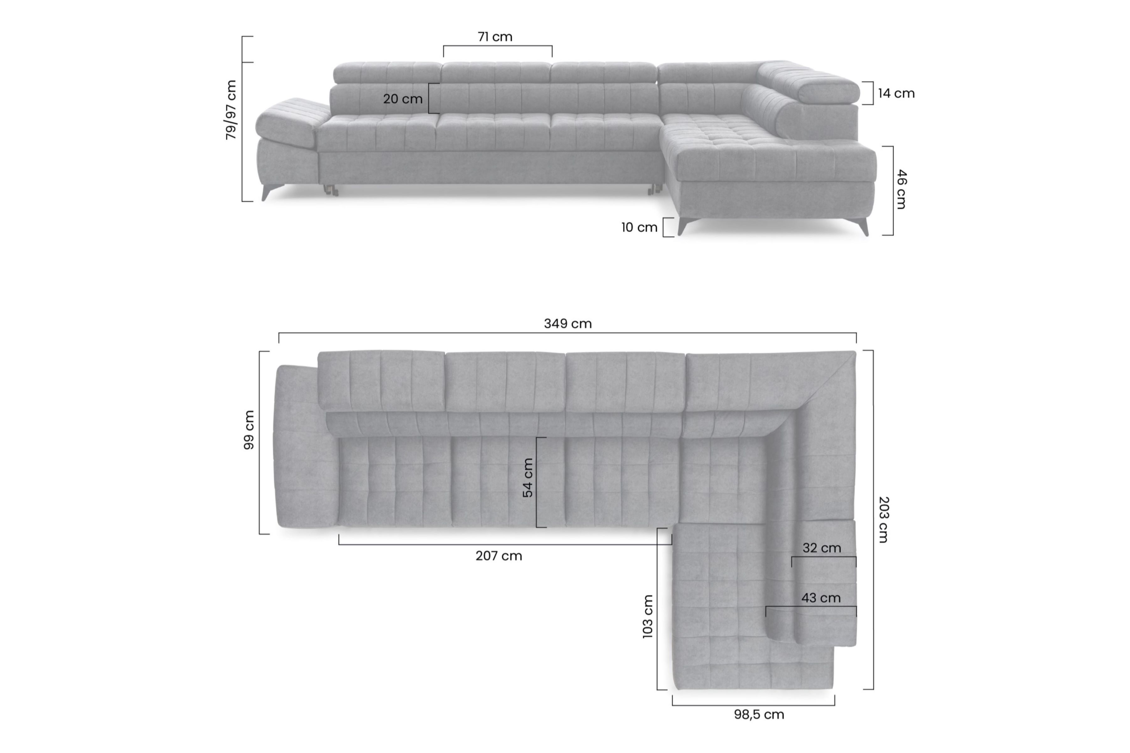 Rozkládací rohová sedací souprava Valoris Maxi levá - béžová Perfect Harmony 07 Rohová sedací souprava levá Valoris Maxi rozkládací - béžová šenil Perfect Harmony 07