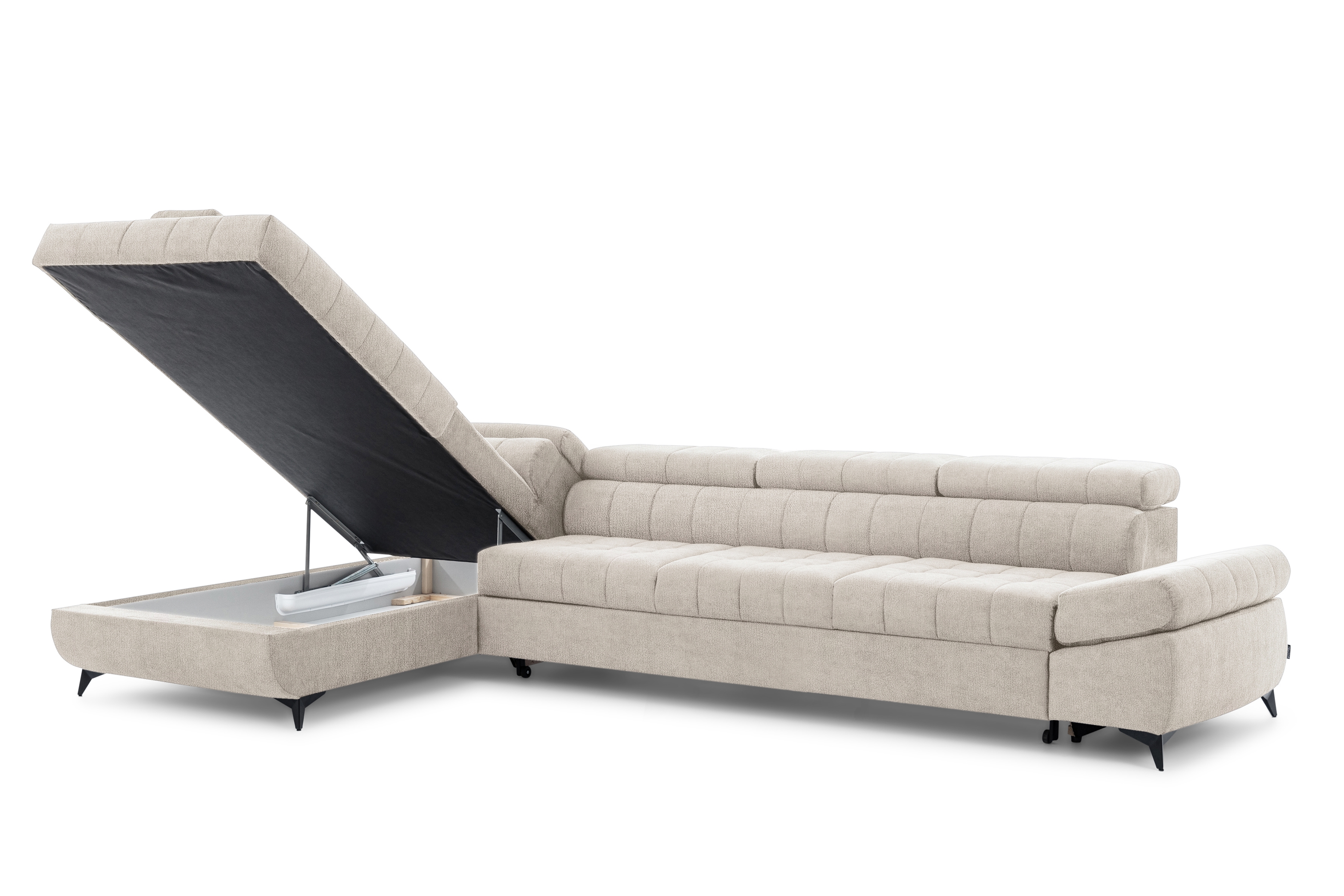 Rozkládací rohová sedací souprava Valoris Maxi levá - béžová Perfect Harmony 07 Rohová sedací souprava levá Valoris Maxi rozkládací - béžová šenil Perfect Harmony 07