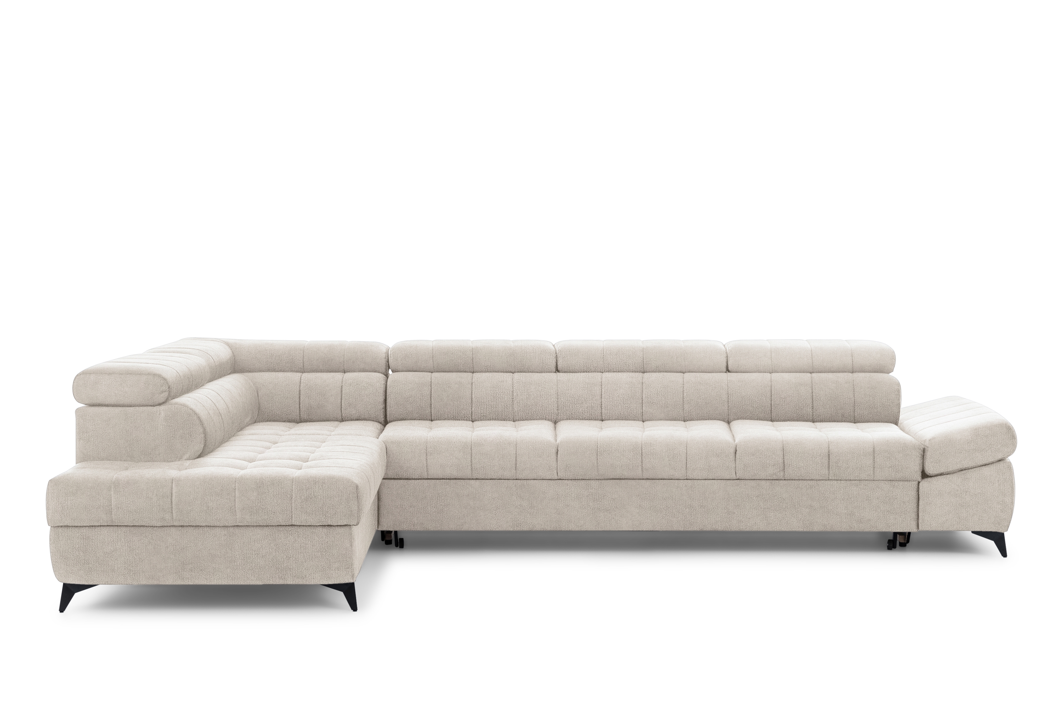 Rozkládací rohová sedací souprava Valoris Maxi levá - béžová Perfect Harmony 07 Rohová sedací souprava levá Valoris Maxi rozkládací - béžová šenil Perfect Harmony 07