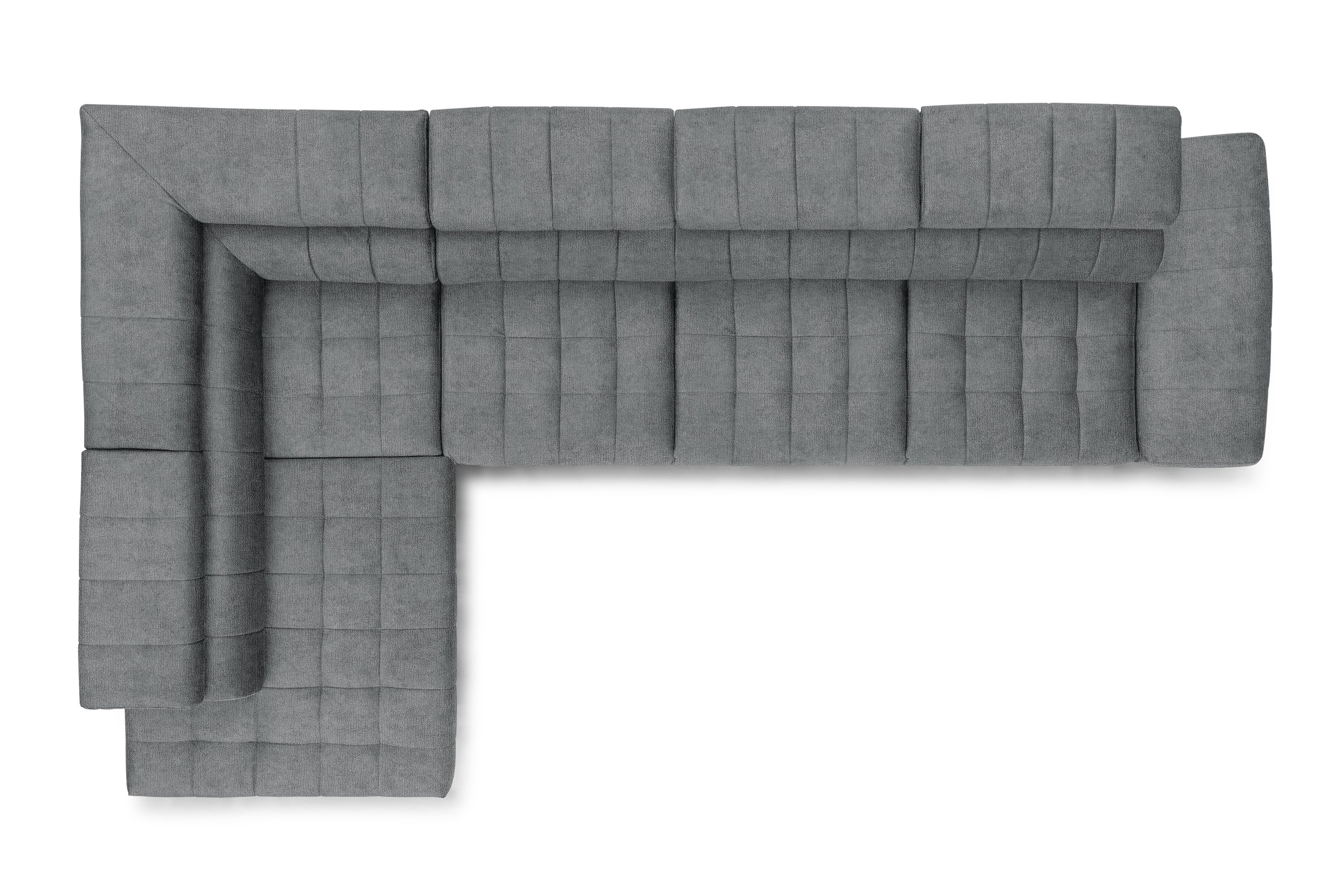 Rozkládací rohová sedací souprava Valoris Maxi levá - šedá šenil Perfect Harmony 85 Rohová sedací souprava levá Valoris Maxi rozkládací - šedá šenil Perfect Harmony 85