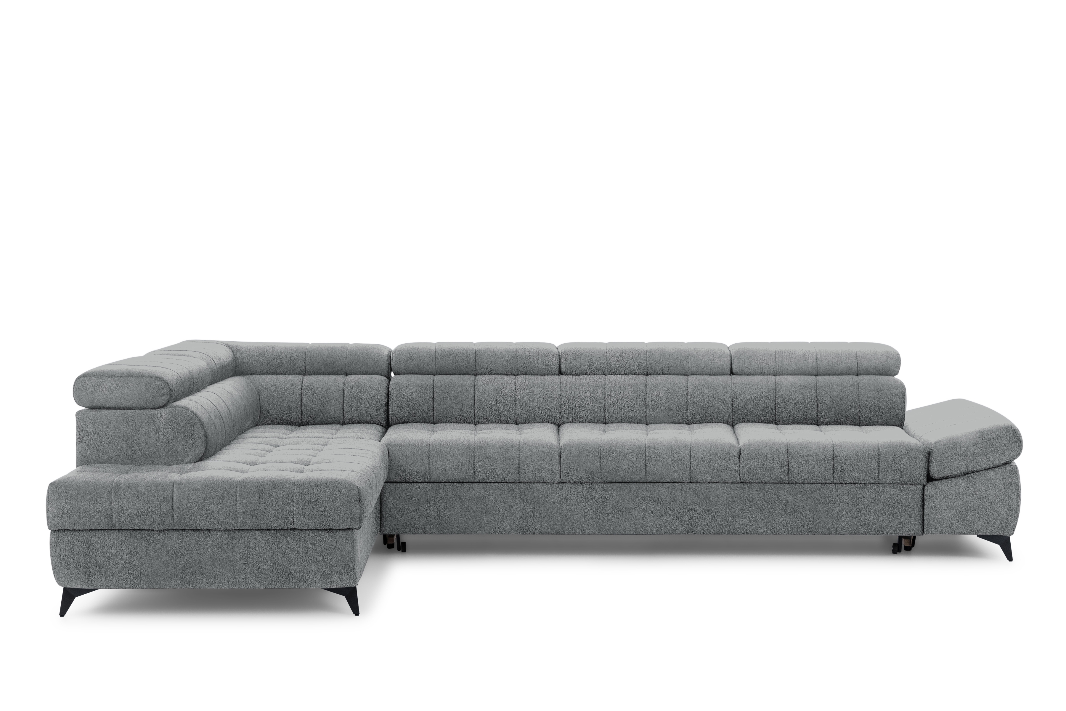 Rozkládací rohová sedací souprava Valoris Maxi levá - šedá šenil Perfect Harmony 85 Rohová sedací souprava levá Valoris Maxi rozkládací - šedá šenil Perfect Harmony 85