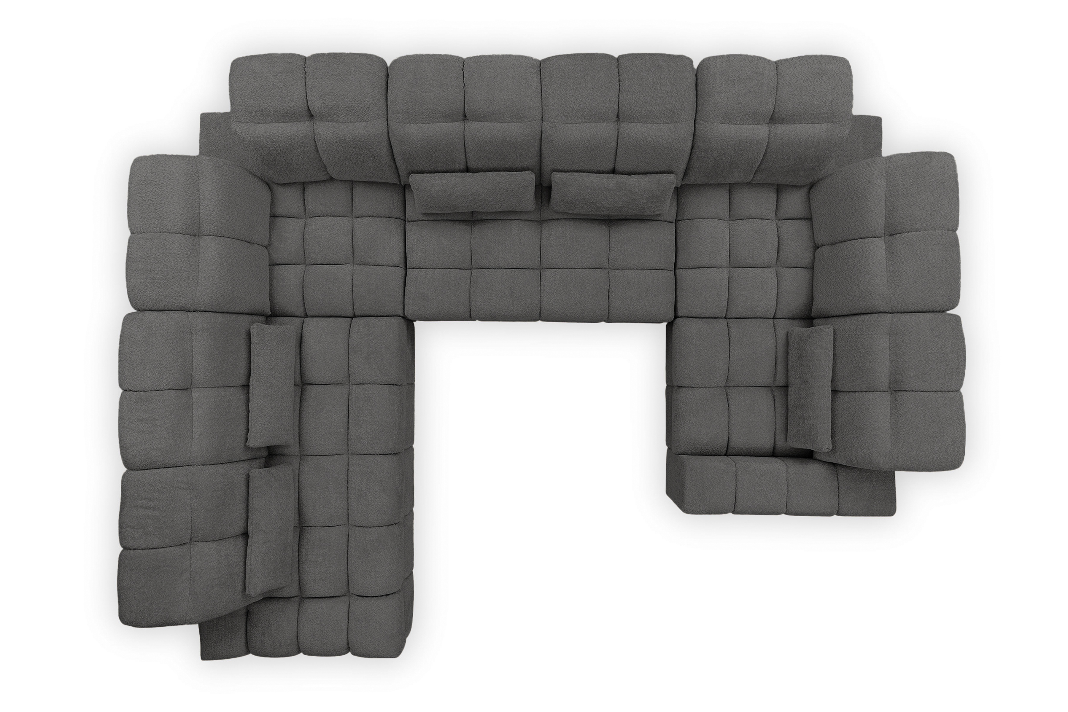 Rohová sedacia súprava Magnelio U ľavá elektrická s rozkladacou funkciou - sivá bouclé Catch Me 25 Rohová sedacia súprava Ľavá strana s elektricky výsuvným sedákem i i funkcja spania Magnelio U - šedá boucle Catch Me 25 