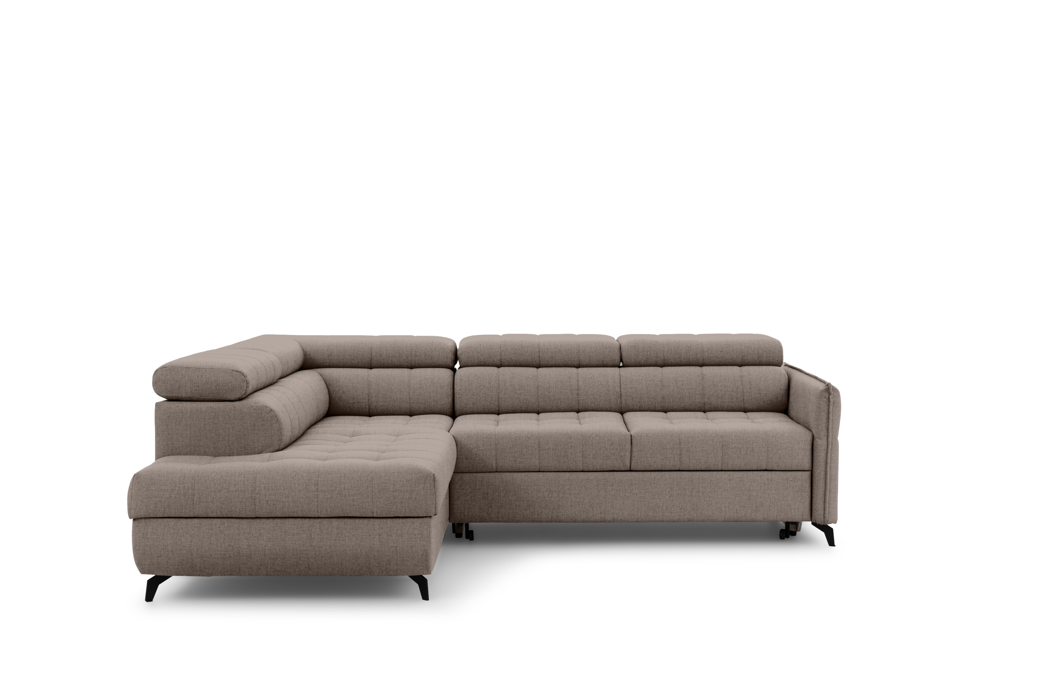 Rohová sedacia súprava Elarias L ľavá s funkciou spania - béžový hydrofóbny zamat Vogue 4 Rohová sedacia súprava Ľavá strana s funkciou spania Elarias L - béžový zamat hydrofobowy Vogue 4