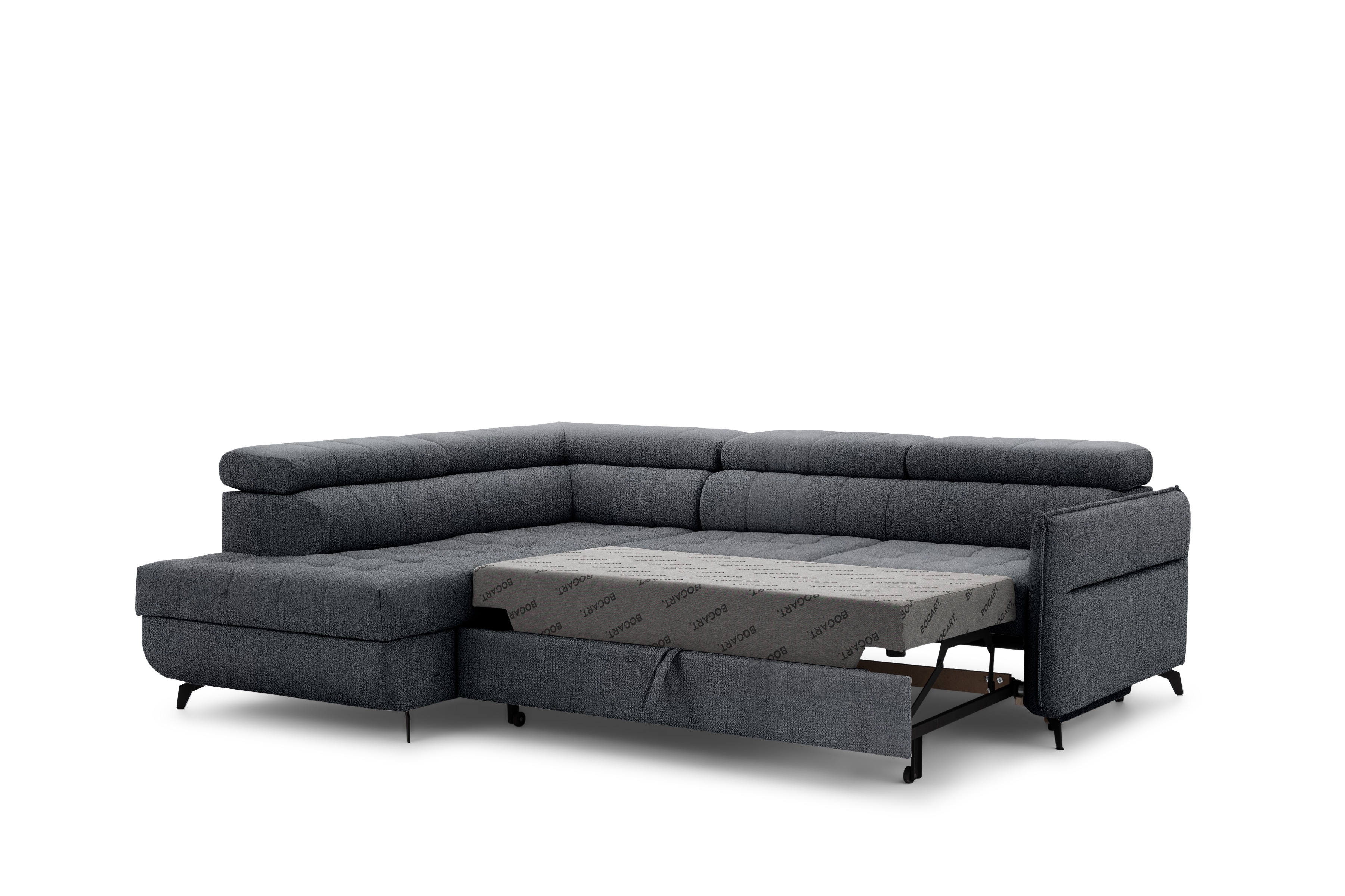 Rohová sedacia súprava Elarias L ľavá s funkciou spania - grafitový šenil Perfect Harmony 90 Rohová sedacia súprava Ľavá strana s funkciou spania Elarias L - Grafitový šenil Perfect Harmony 90