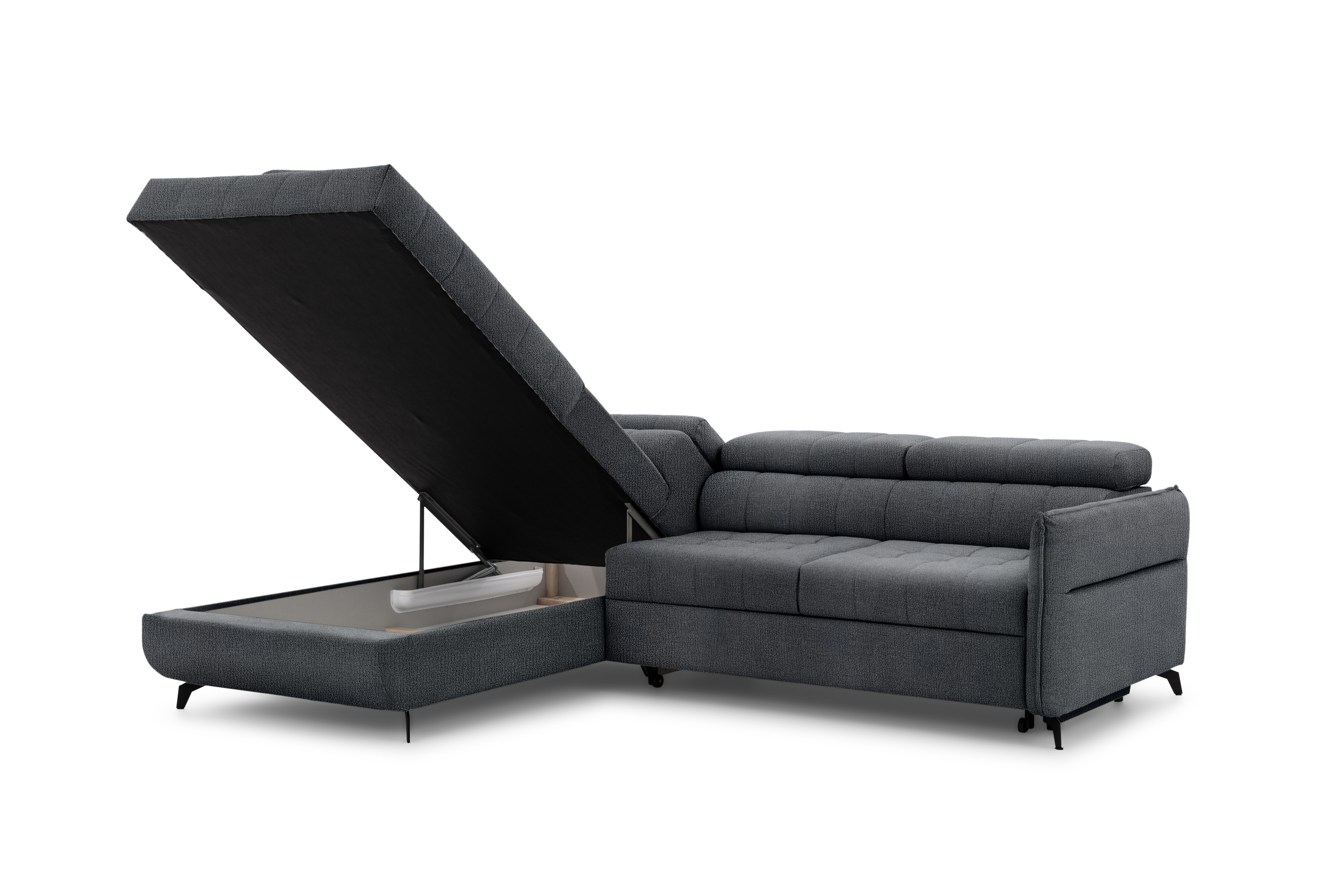 Rohová sedacia súprava Elarias L ľavá s funkciou spania - grafitový šenil Perfect Harmony 90 Rohová sedacia súprava Ľavá strana s funkciou spania Elarias L - Grafitový šenil Perfect Harmony 90