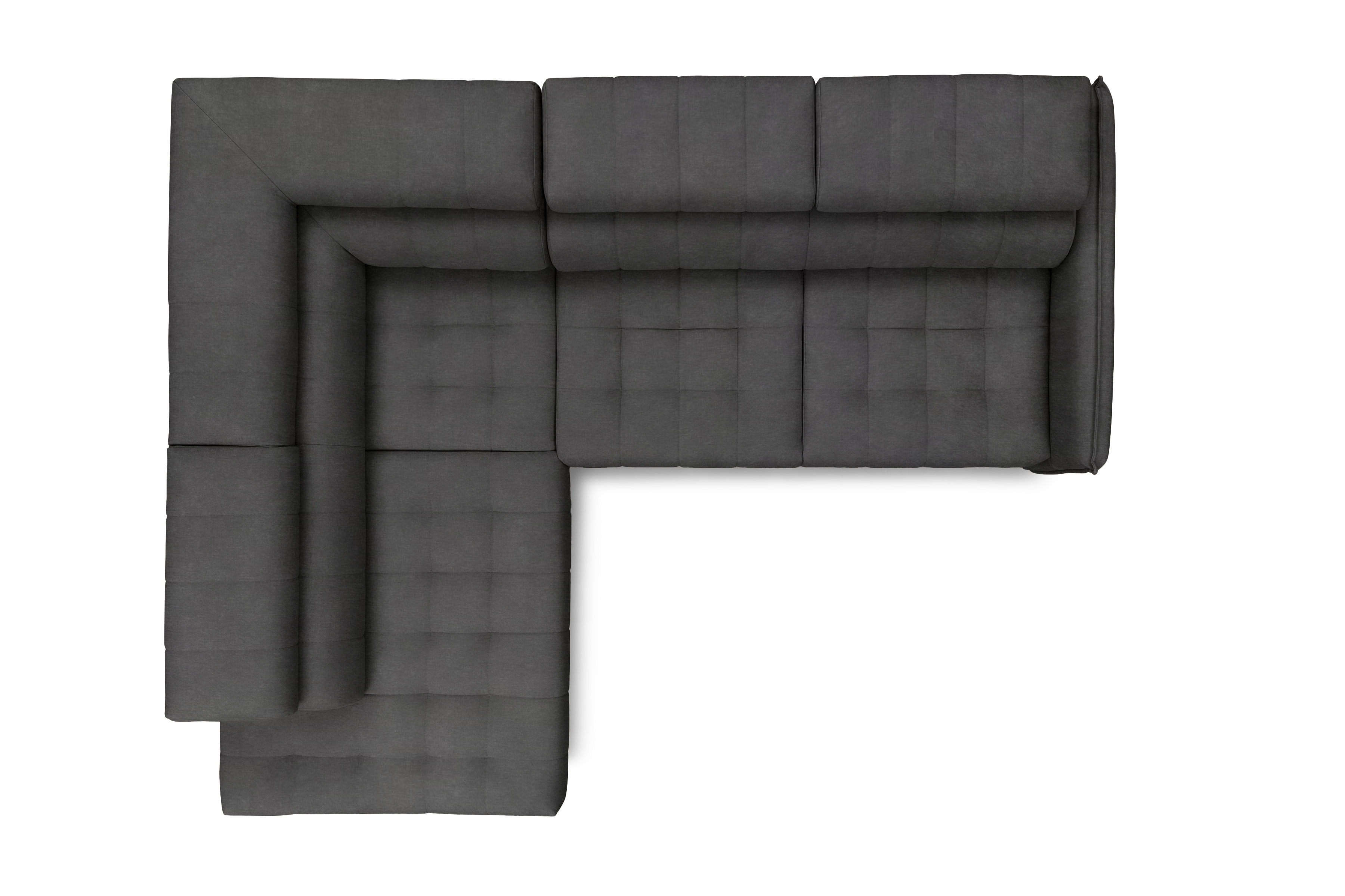 Rohová sedacia súprava Elarias L ľavá s funkciou spania - grafitový hydrofóbny zamat Zetta 305 Rohová sedacia súprava Ľavá strana s funkciou spania Elarias L - Grafitový zamat hydrofobowy Zetta 305