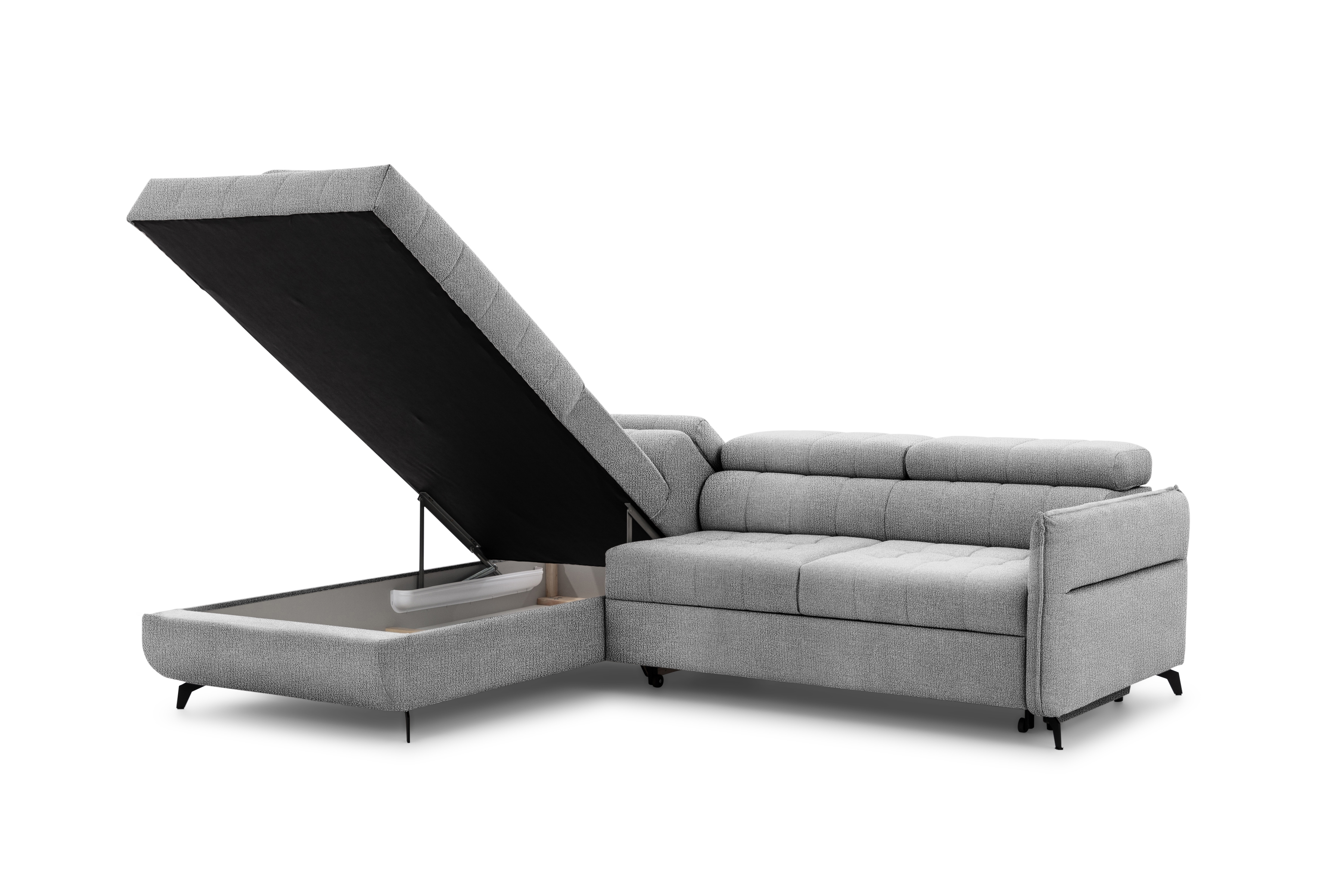 Rohová sedacia súprava Elarias L ľavá s funkciou spania - sivý šenil Perfect Harmony 80 Rohová sedacia súprava Ľavá strana s funkciou spania Elarias L - šedý šenil Perfect Harmony 80