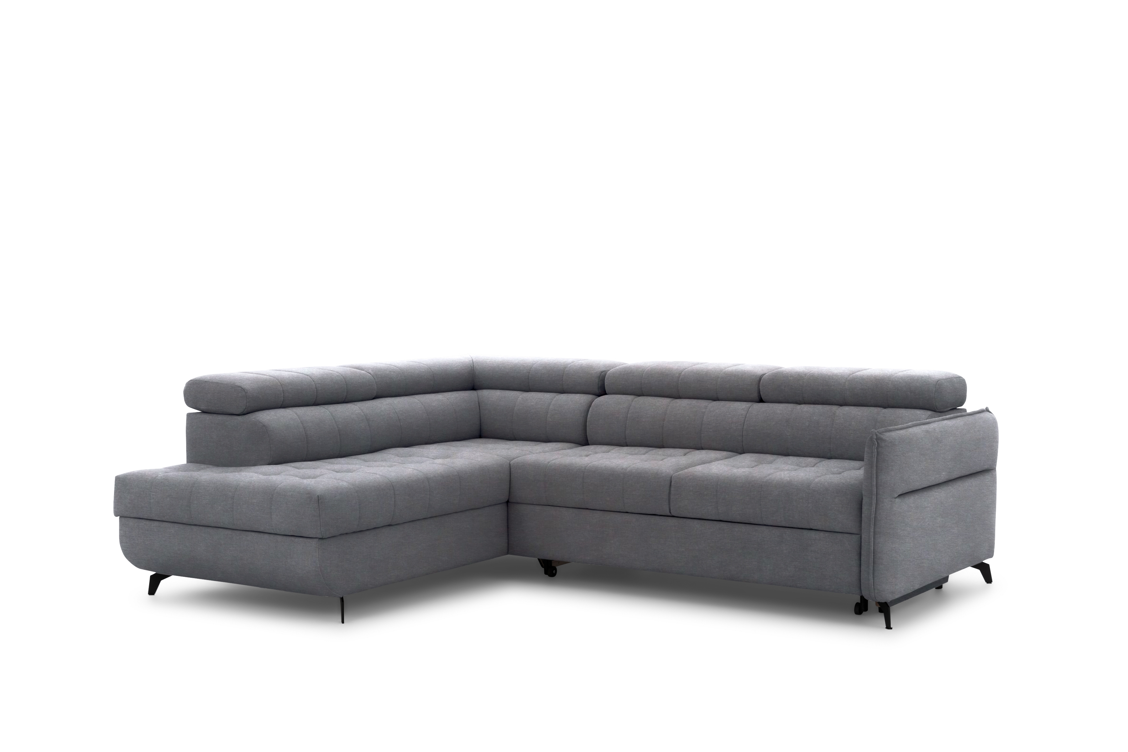 Rohová sedacia súprava ľavá rozkladacia Elarias L - šedý zamat ľahkočistiaci Cloud 82 Rohová sedacia súprava Ľavá strana s funkciou spánku Elarias L - šedý velúr ľahkočistiaci Cloud 82