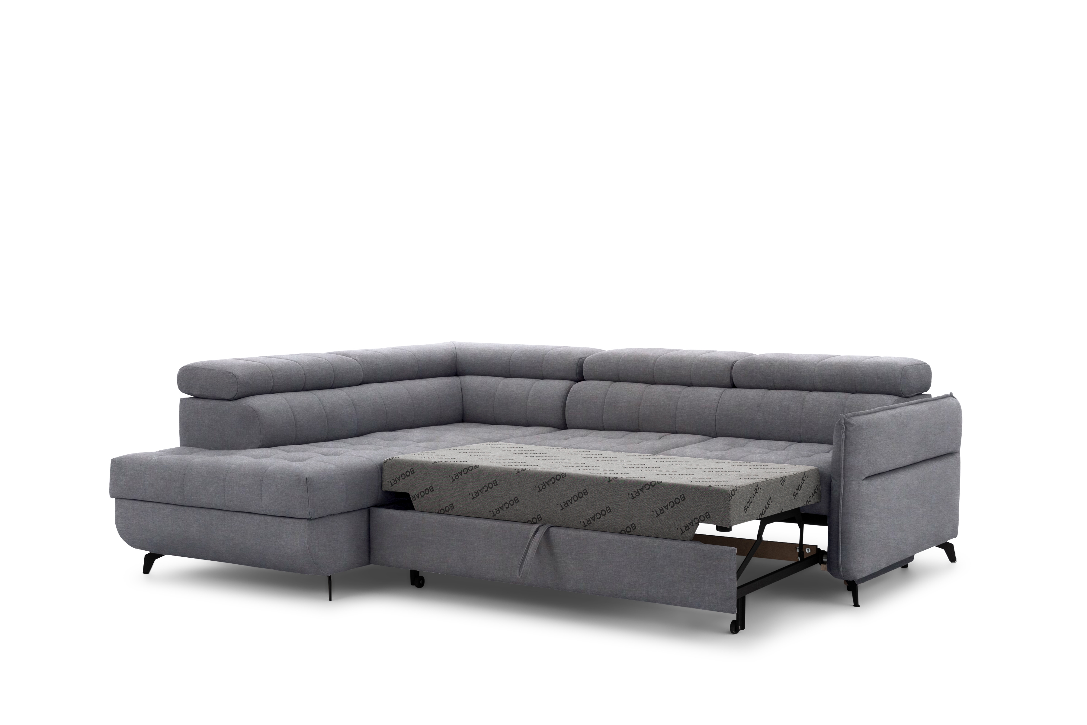 Rohová sedacia súprava ľavá rozkladacia Elarias L - šedý zamat ľahkočistiaci Cloud 82 Rohová sedacia súprava Ľavá strana s funkciou spánku Elarias L - šedý velúr ľahkočistiaci Cloud 82