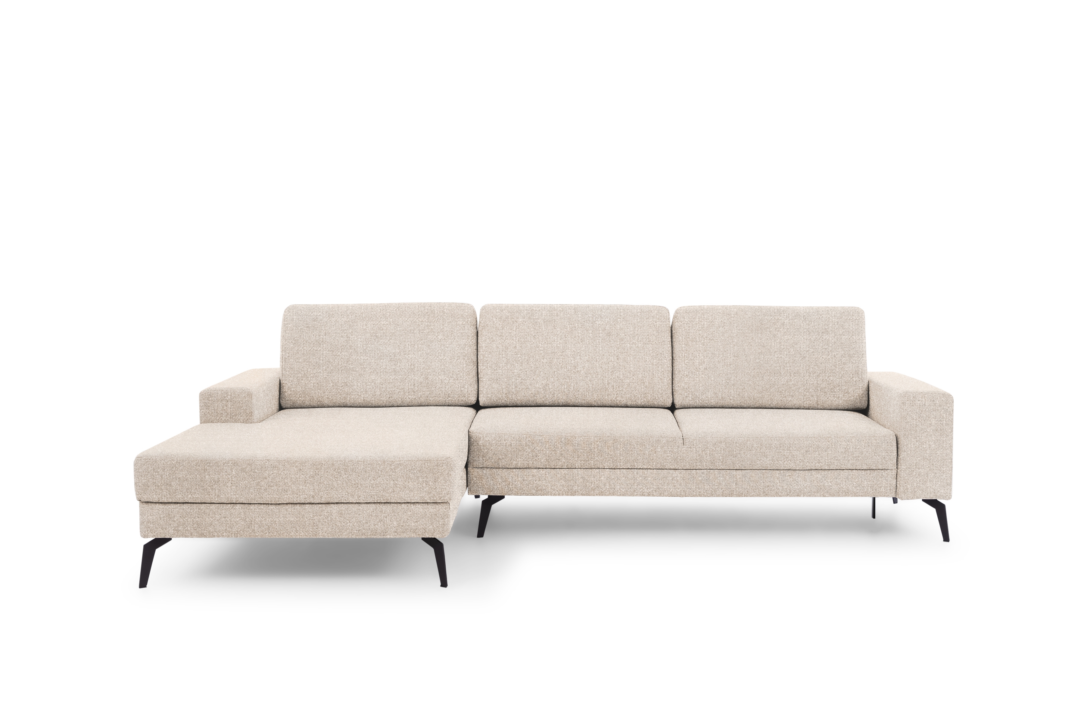 Rozkladacia rohová sedacia súprava Elentio Mini ľavá - béžová pletenina Magni 206.02 Rohová sedacia súprava Elentio mini Predná časť mebla