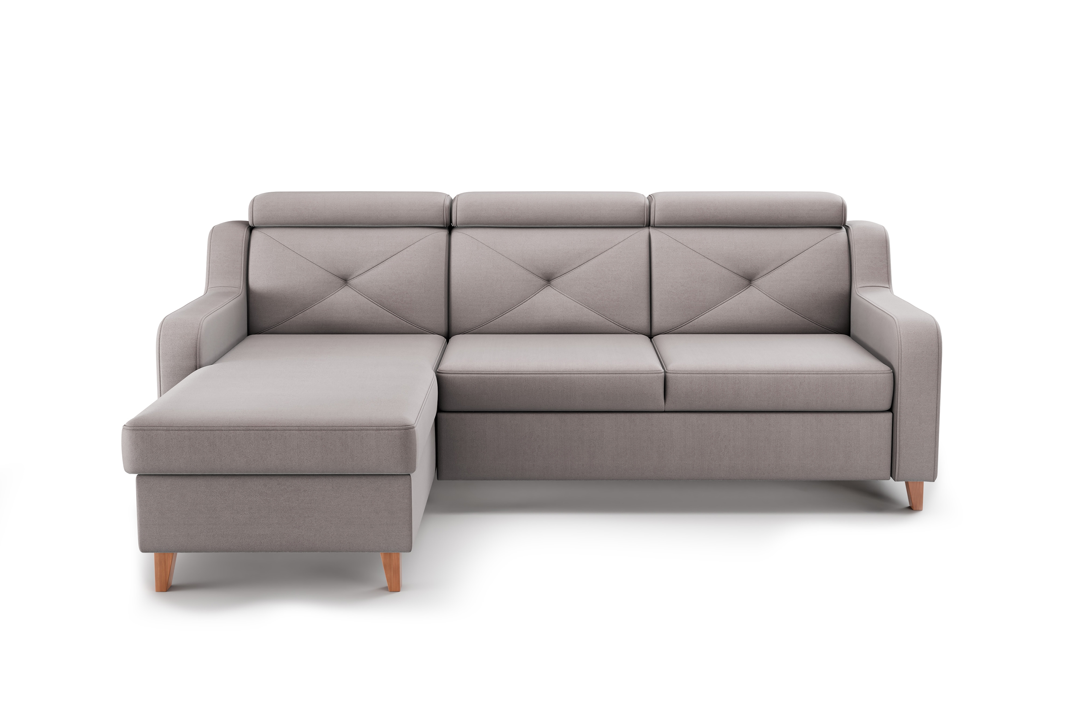 Rozkládací rohová sedací souprava Laksaro levá - tmavě béžová samet Jasmine 25 Rohová sedací souprava Strana levá s funkcí spaní Laksaro - jasno Hnědý samet Jasmine 25