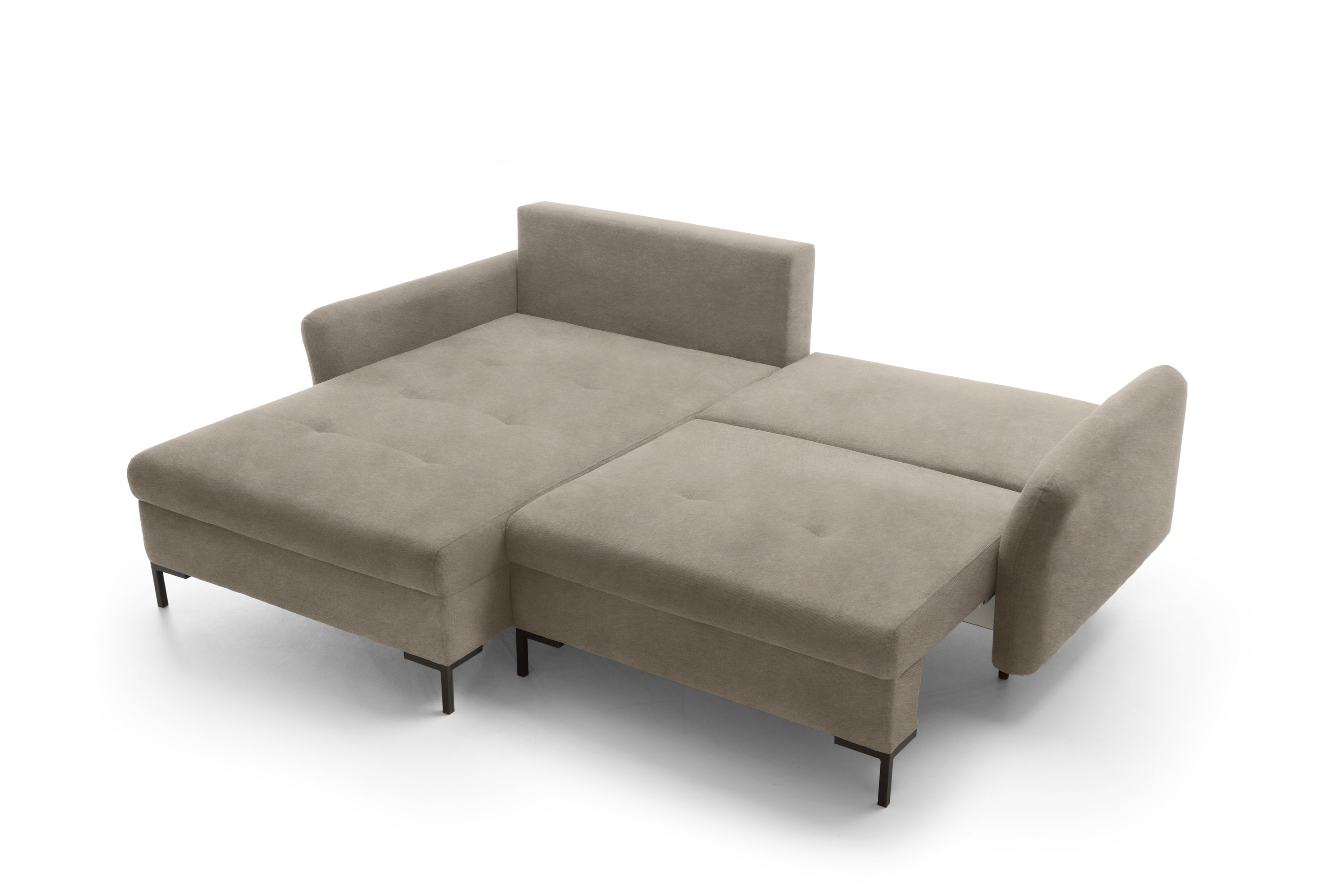 Rohová sedacia súprava Marco ľavá s funkciou spania - béžový zamat Portland Taupe Rohová sedacia súprava Ľavá strana s funkciou spania Marco - béžový / zamat / Portland Taupe