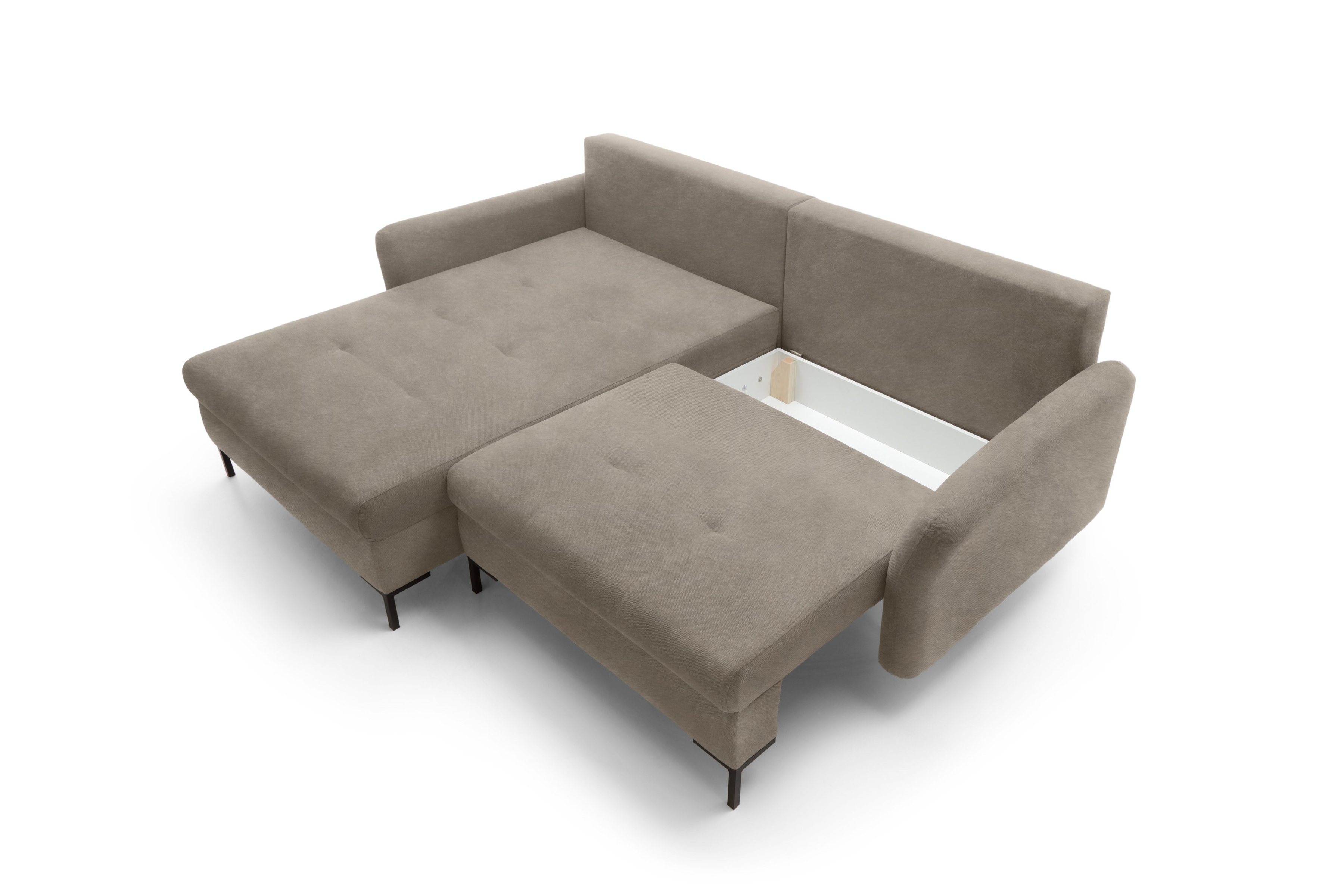 Rohová sedacia súprava Marco ľavá s funkciou spania - béžový zamat Portland Taupe Rohová sedacia súprava Ľavá strana s funkciou spania Marco - béžový / zamat / Portland Taupe