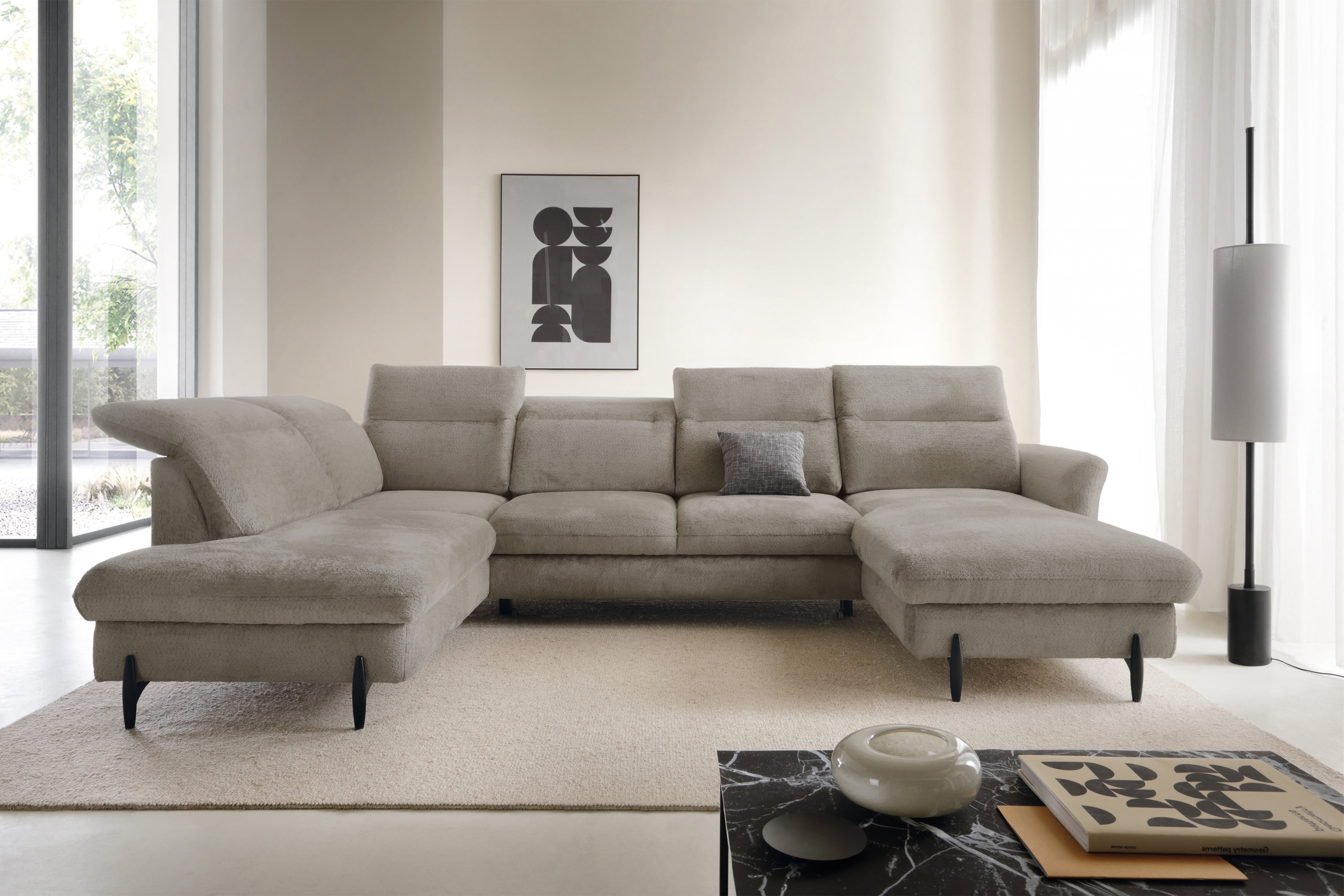 Rohová sedacia súprava ľavá rozkladacia Sienna I - Béžová / žinylka / Bellini 6 Rohová sedacia súprava Ľavá strana s funkciou spania Sienna I - Béžová / šenil / Bellini 6