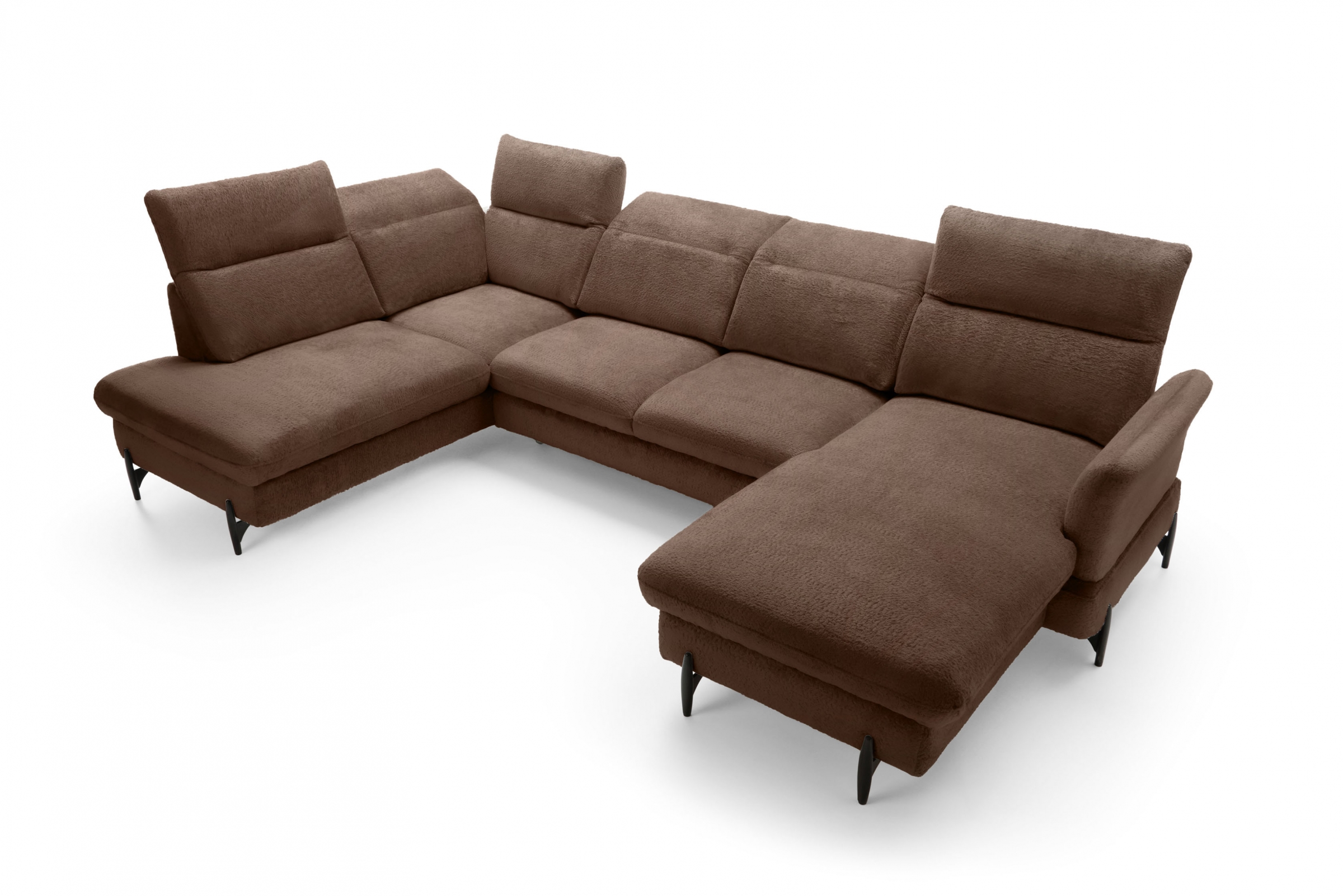 Rozkládací rohová sedací souprava Sienna I levá - hnědá / šenil Bellini 23 Rohová sedací souprava levá rozkládací Sienna I - hnědá / šenil / Bellini 23