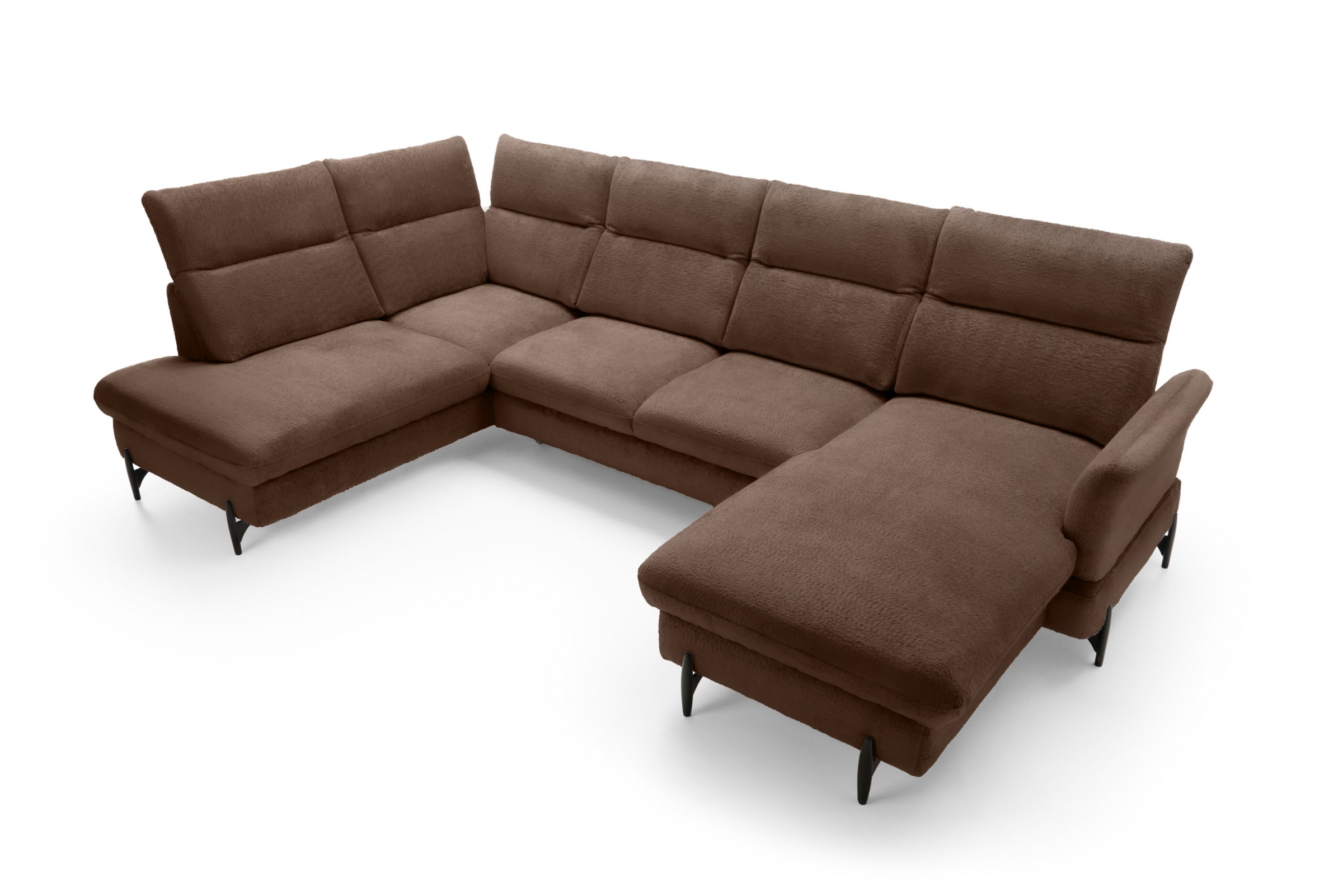 Rozkládací rohová sedací souprava Sienna I levá - hnědá / šenil Bellini 23 Rohová sedací souprava levá rozkládací Sienna I - hnědá / šenil / Bellini 23