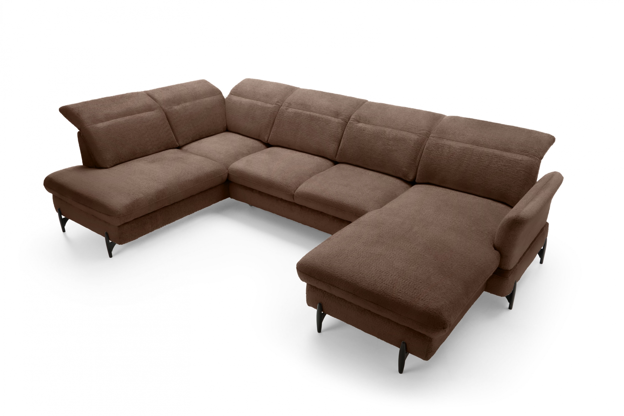 Rozkládací rohová sedací souprava Sienna I levá - hnědá / šenil Bellini 23 Rohová sedací souprava levá rozkládací Sienna I - hnědá / šenil / Bellini 23