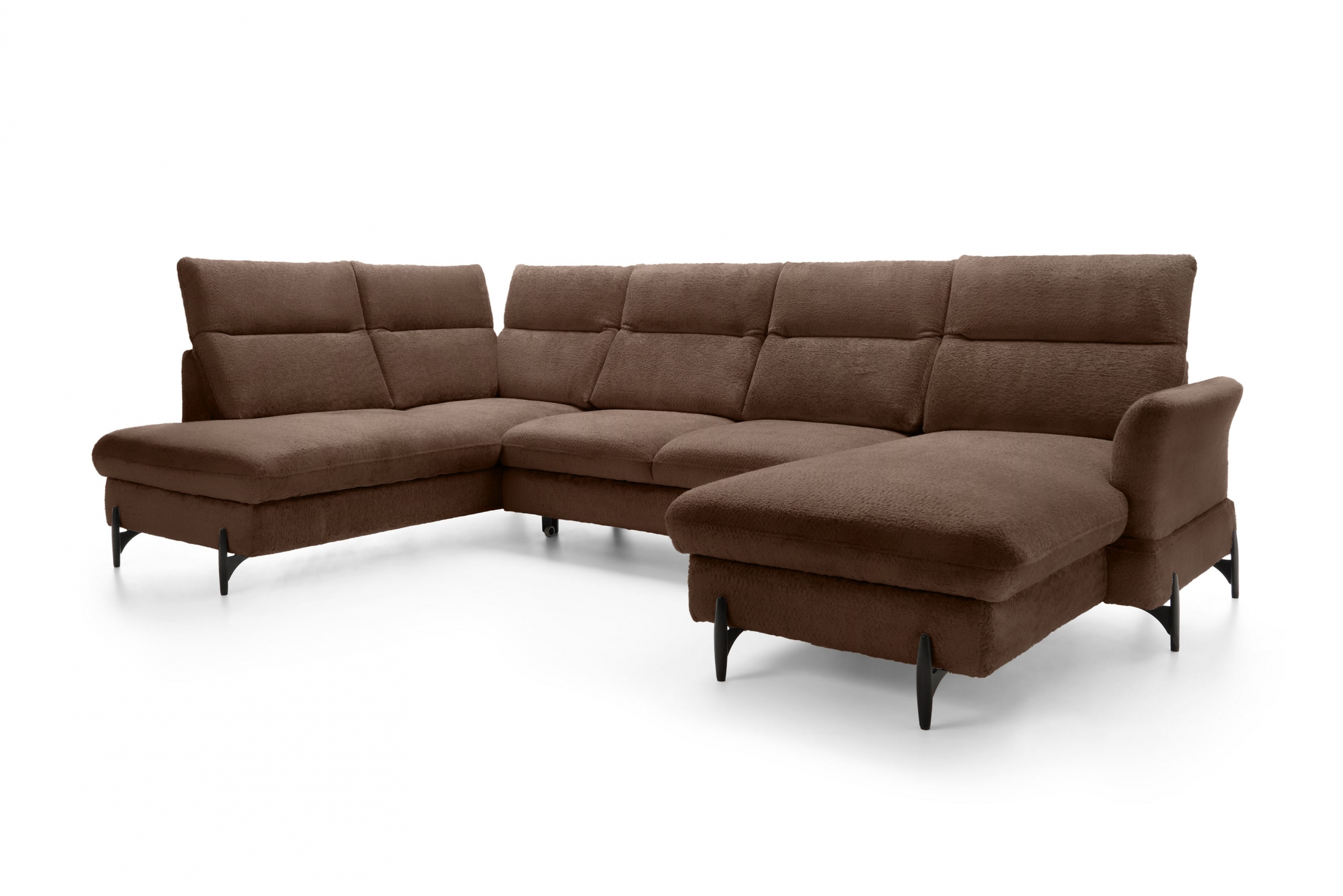 Rozkládací rohová sedací souprava Sienna I levá - hnědá / šenil Bellini 23 Rohová sedací souprava levá rozkládací Sienna I - hnědá / šenil / Bellini 23